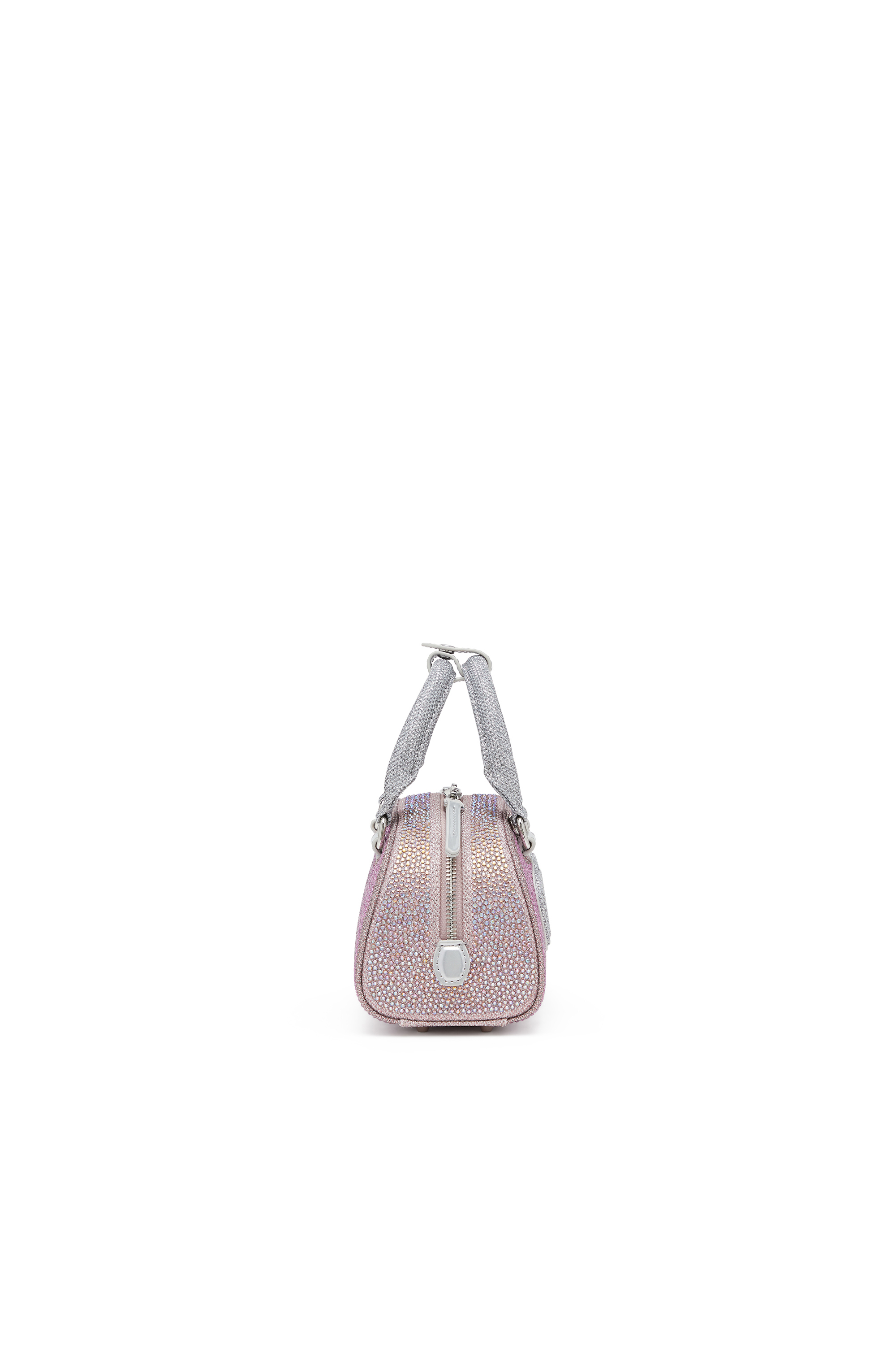 Diesel - 1DR DOME CROSSBODY, Woman's 1DR Dome - Small bowling bag in crystal Lurex in Pink - 4