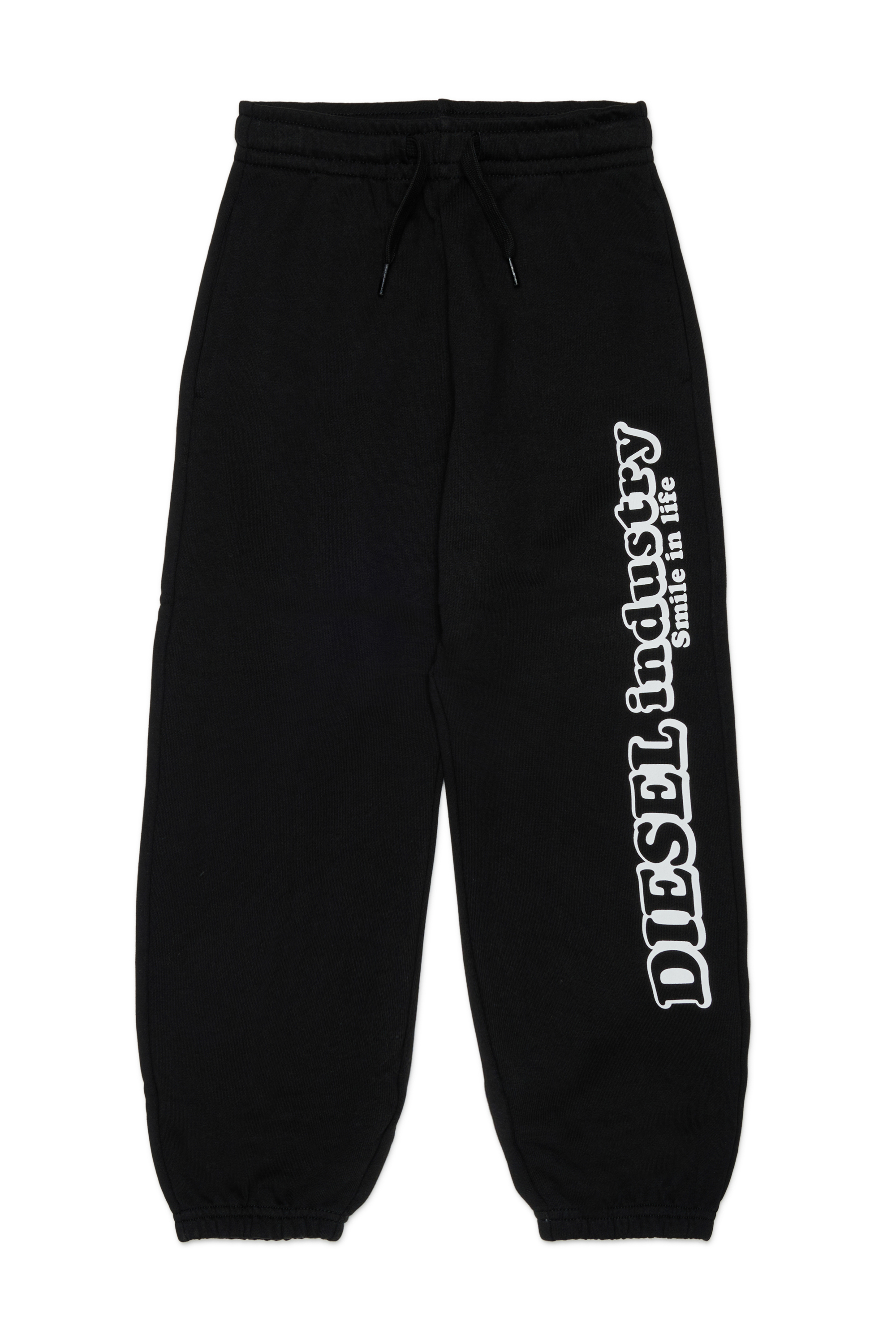Diesel - PLODIM, Man's Cotton sweatpants with Diesel Industry print in Black - 1