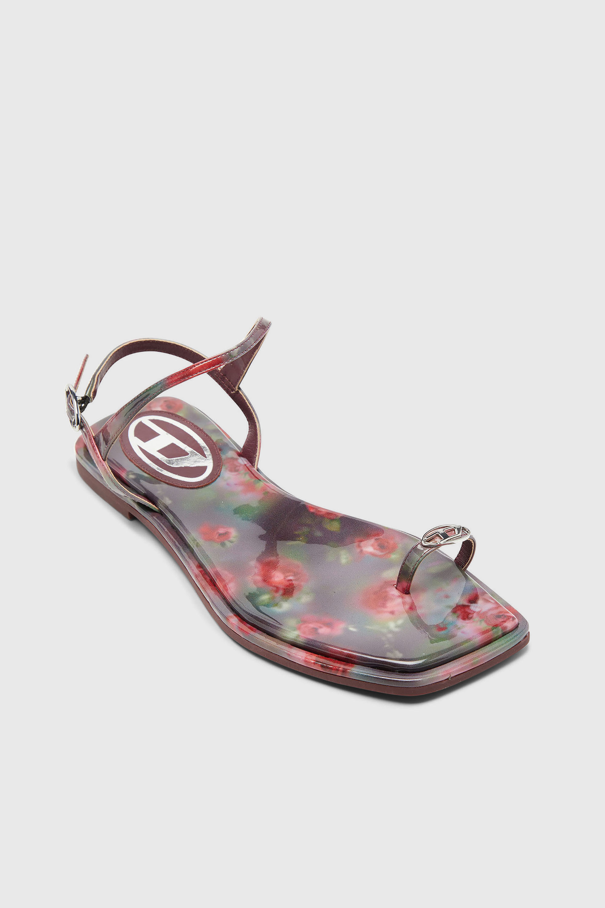 Diesel - D-AMBER INFRA 0, Woman's D-Amber - Sandals with all-over print in Violet/Pink - 6