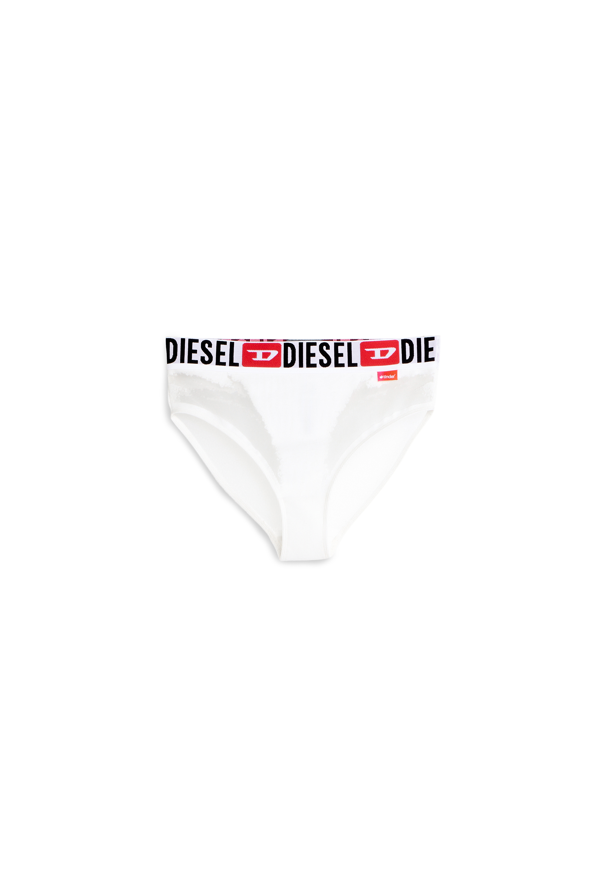 Diesel - PR-SAM-D-CORE, Woman's Briefs with sheer devor&eacute; effect in White - 1
