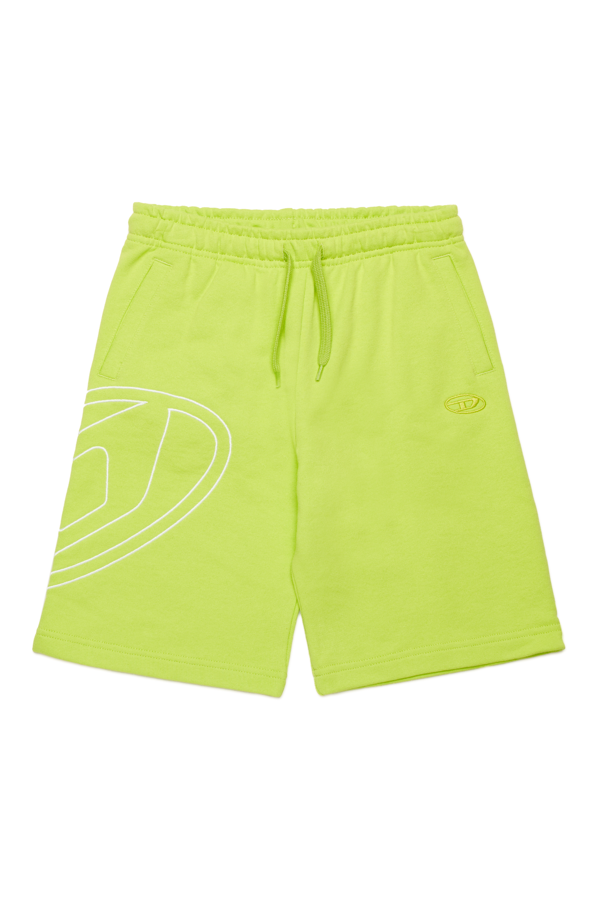 Diesel - PBETTYMEGOVALD, Man's Sweats shorts with Oval D embroidery in Green Fluo - 1