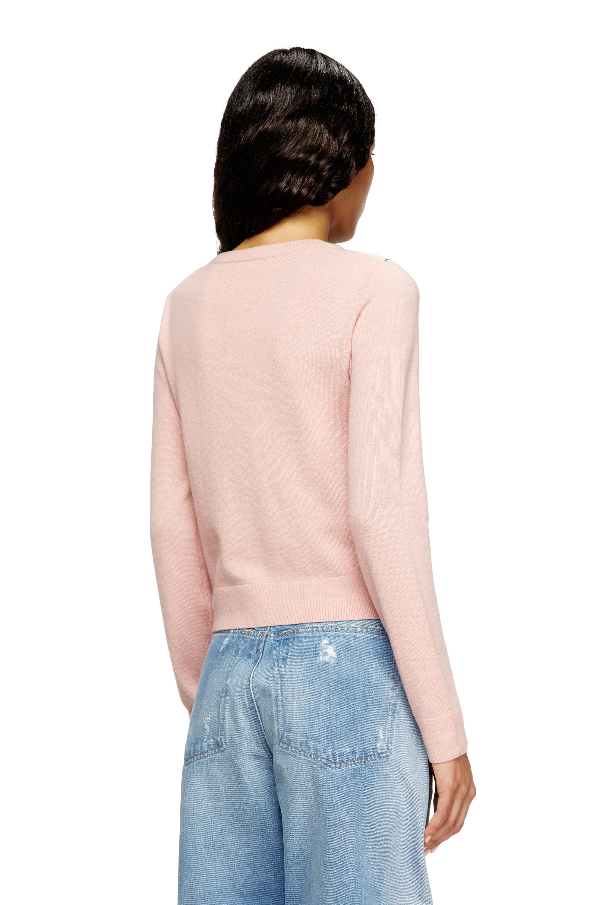 Diesel - M-ROMKO-LS, Woman's Cut-out jumper in argyle wool in null - 4