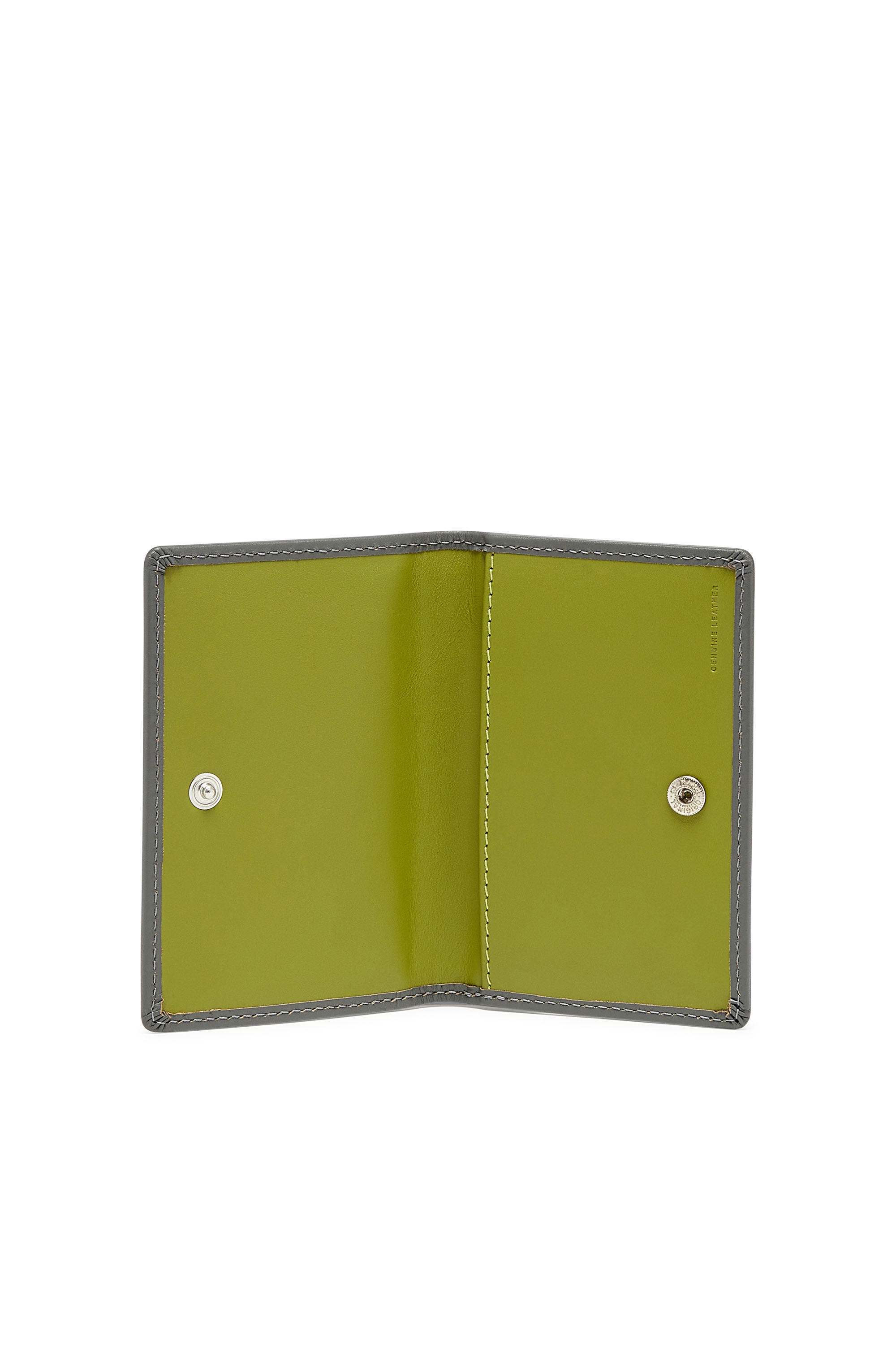 Diesel - BI-FOLD CARD HOLDER, Grey/Green - Image 3