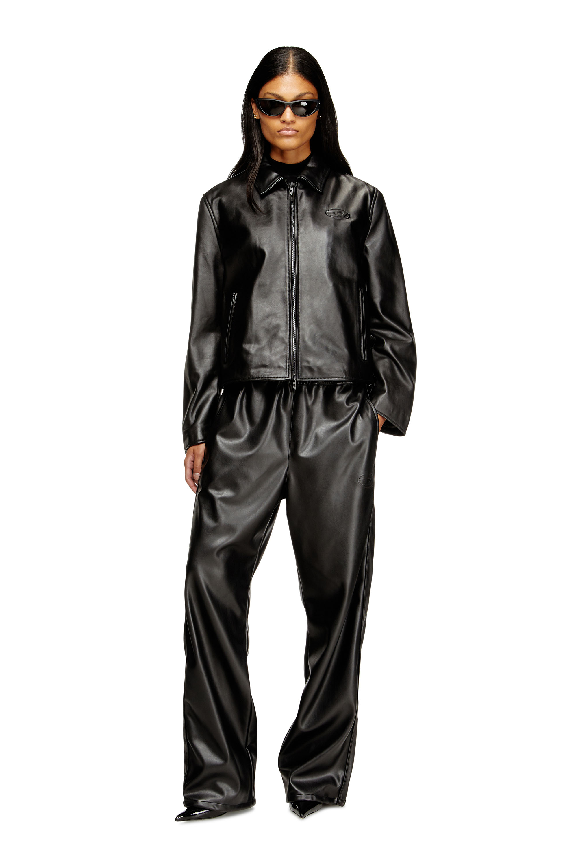 Diesel - L-AMAR-FEM-S2, Woman's Coach jacket in leather in Black - 2
