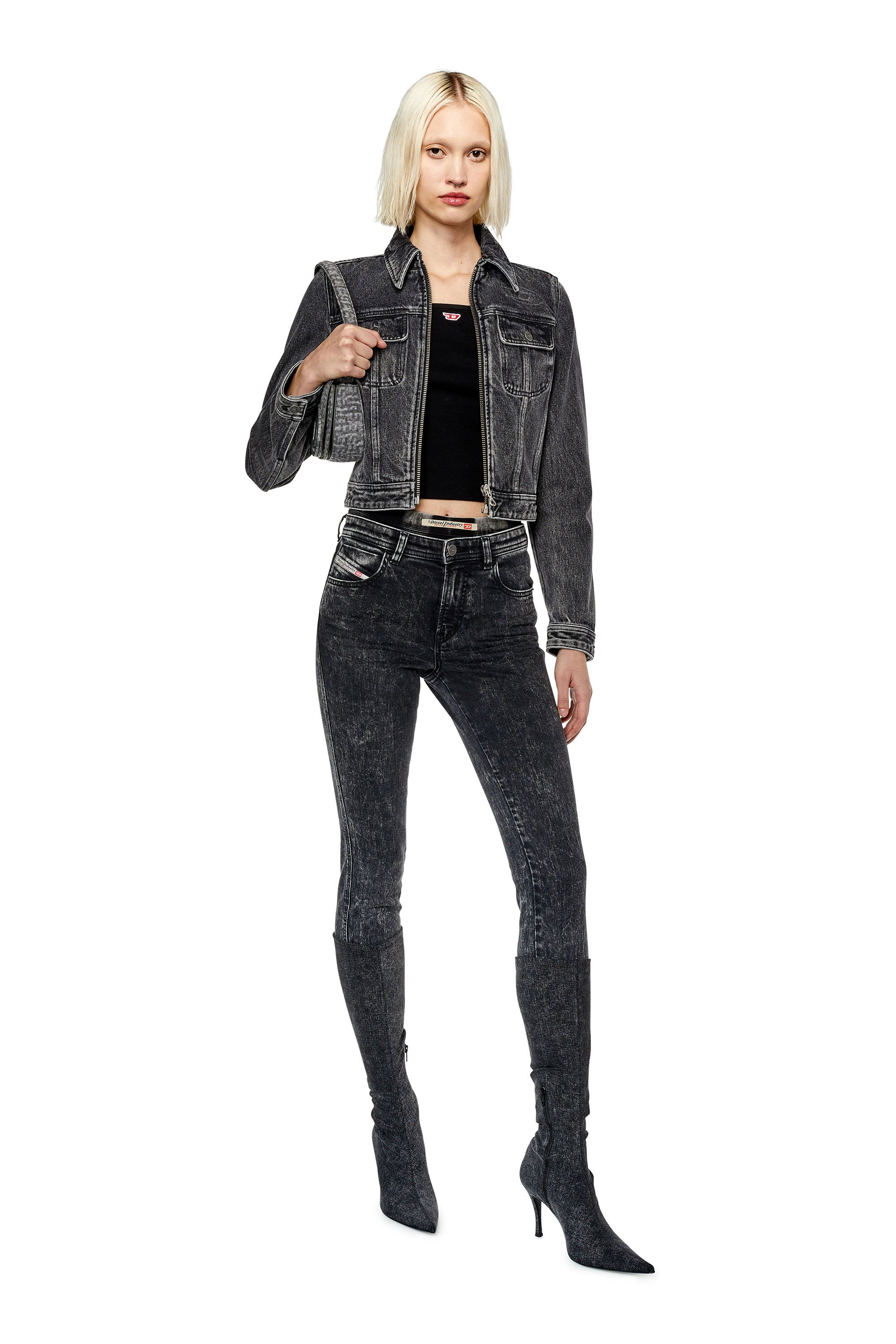 Diesel - Skinny Jeans 2015 Babhila 0ENAN, Black/Dark grey - Image 4