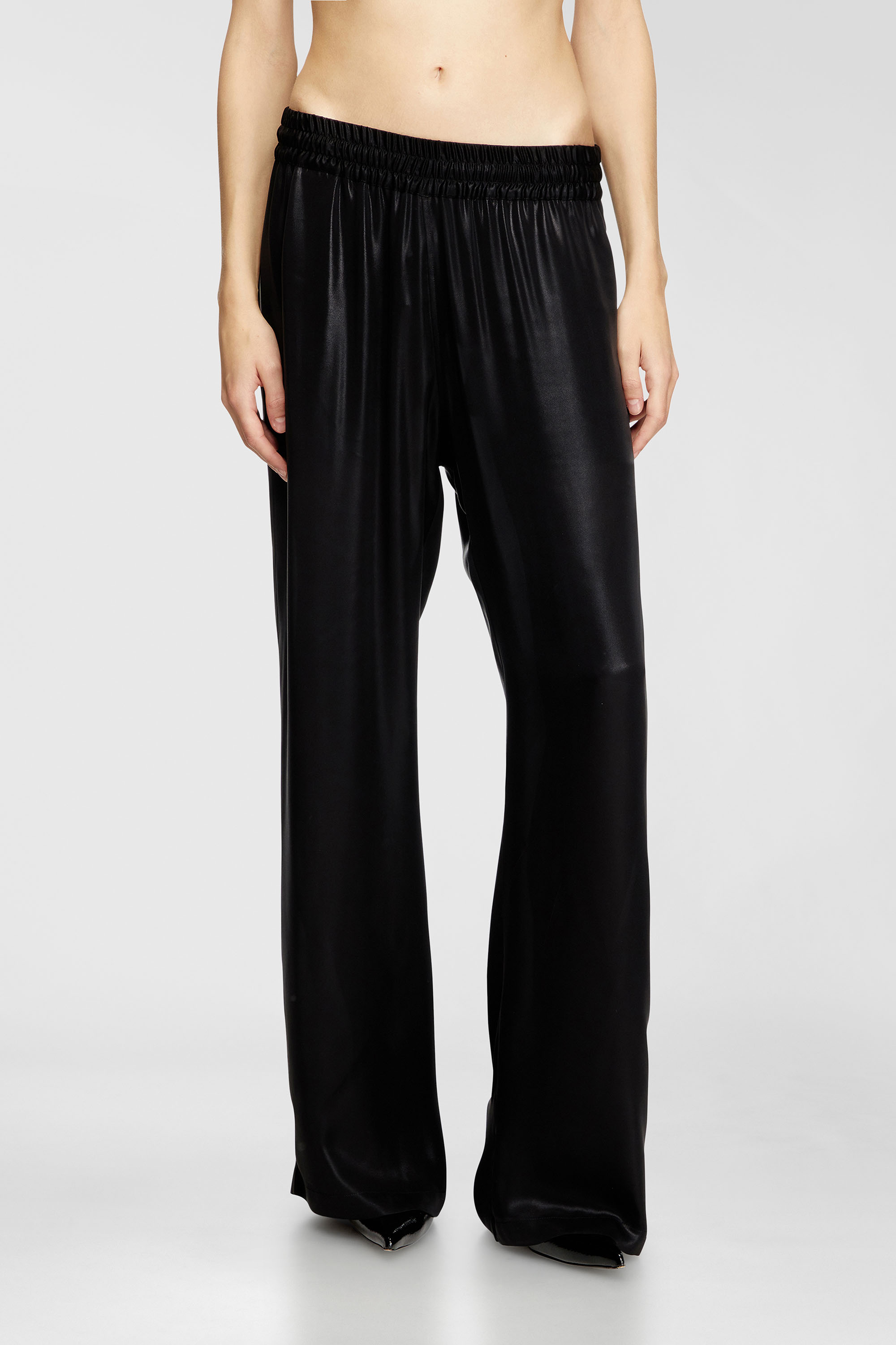 Diesel - P-DREYER-C-WN-Q1, Woman's Satin track pants in Black - 3