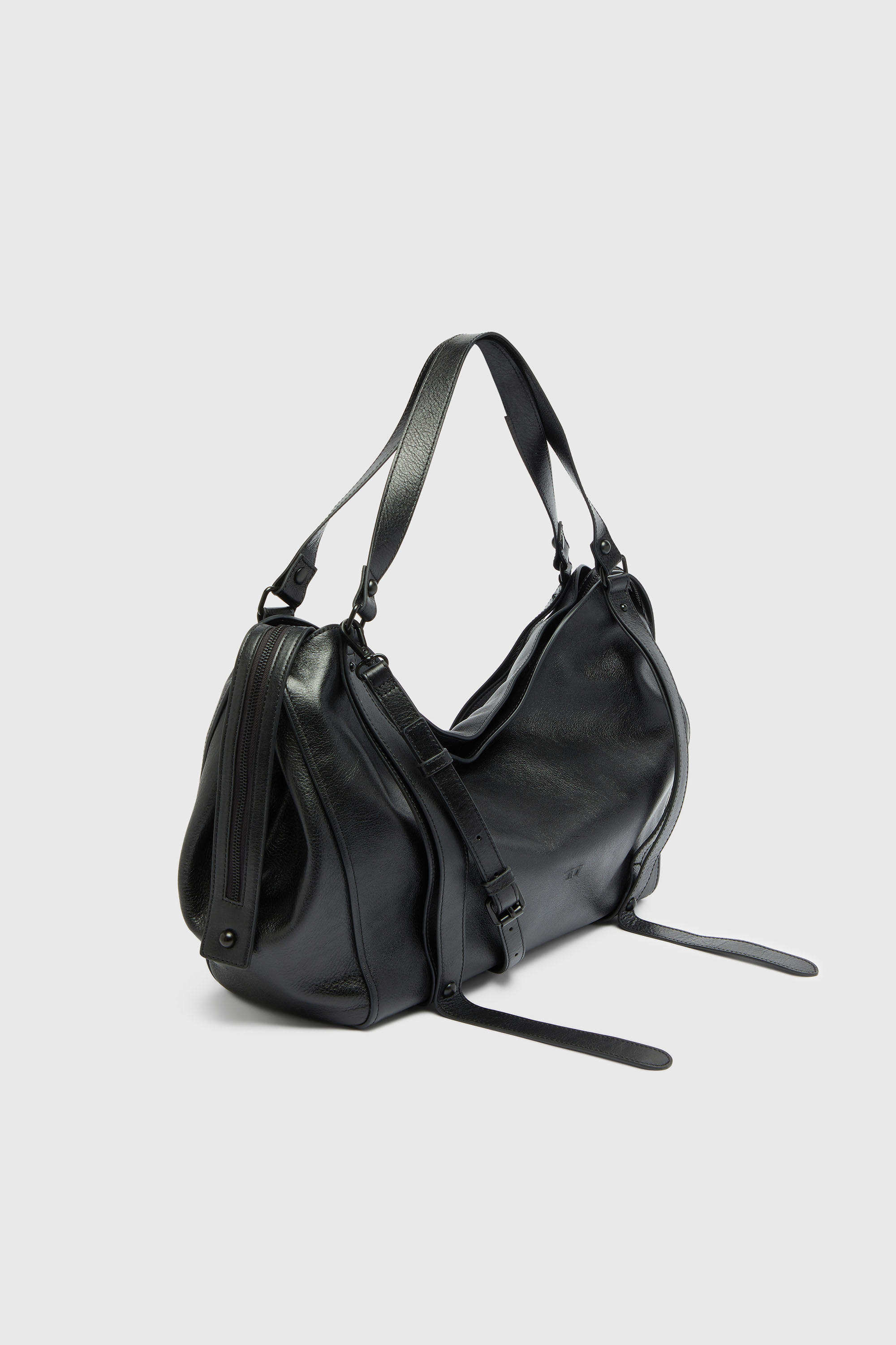 Diesel - D-ONE TOPHANDLE L, Unisex's D-One-Large top-handle bag in leather in Black - 5