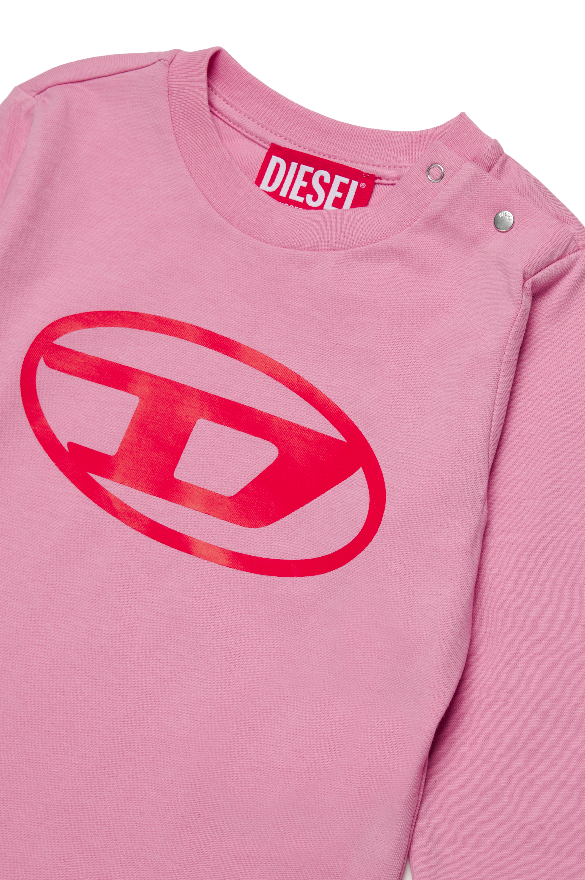 Diesel - TCERBLSB, Unisex Long sleeve T-shirt with Oval D in Pink - Image 3