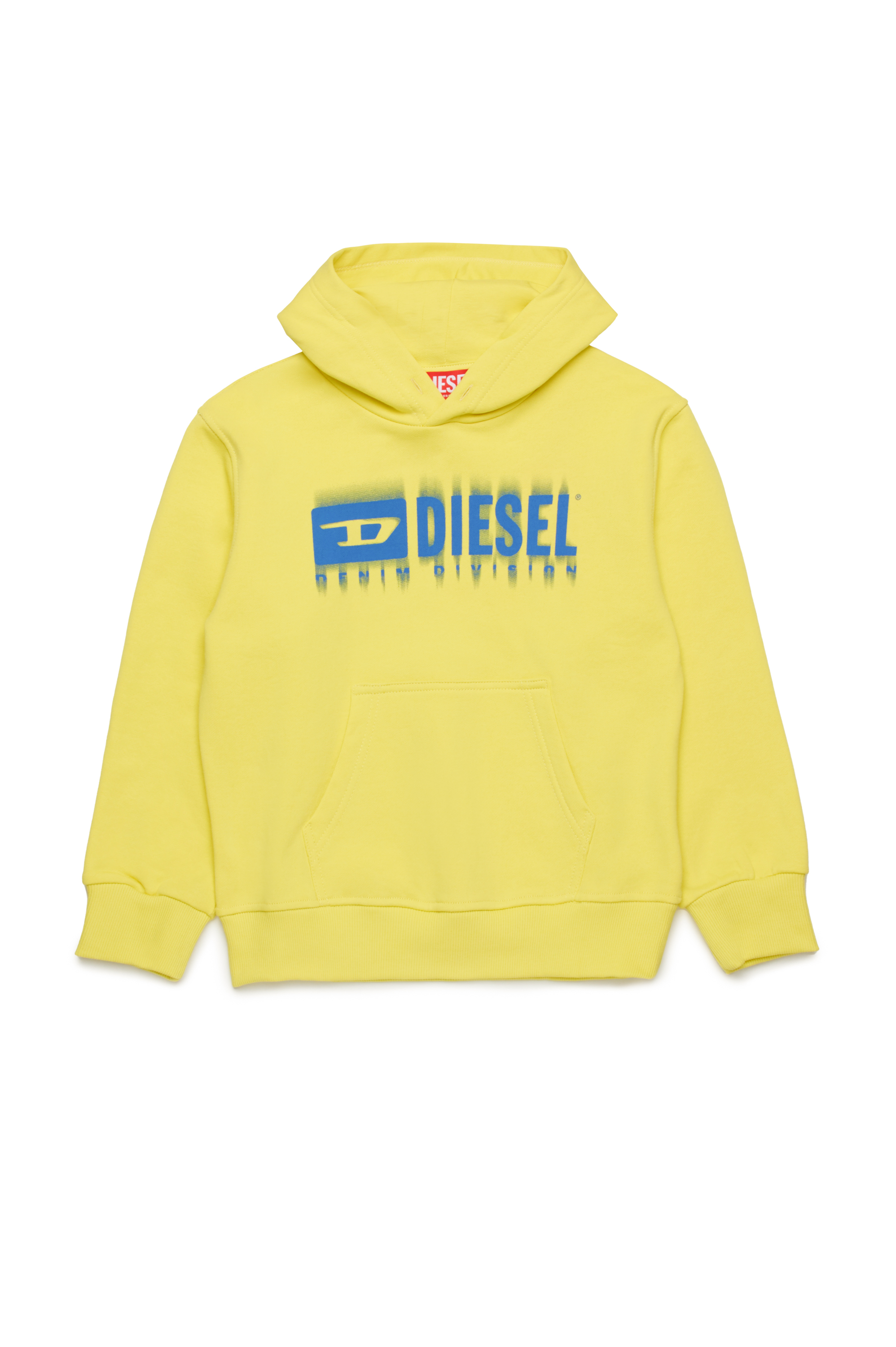 Diesel - SGINNHOODL5 OVER, Man's Hoodie with smudged logo in Yellow - 1