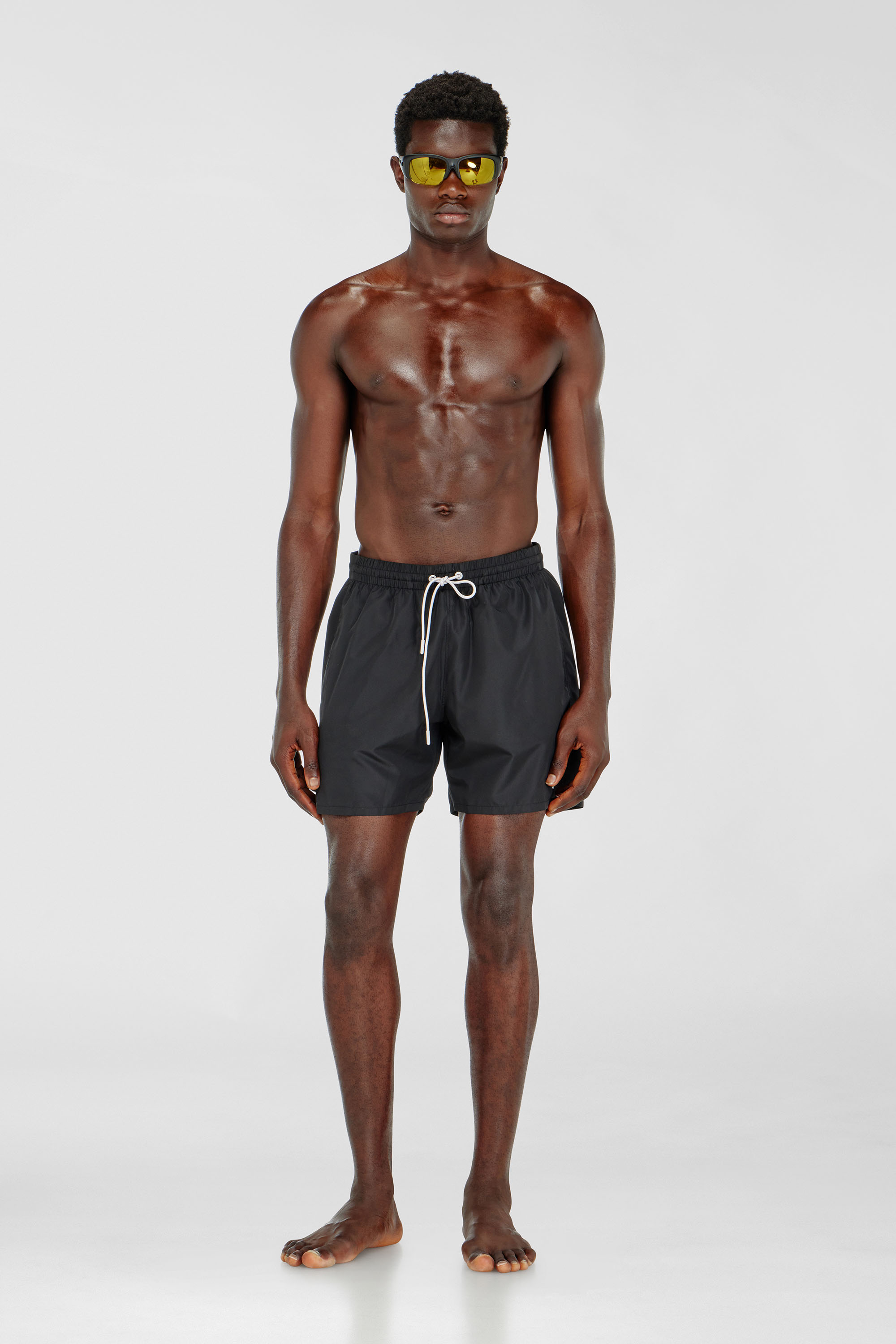Diesel - GEORGE-41-UTLT, Man's Swim shorts with metallic Oval D logo in Black - 1