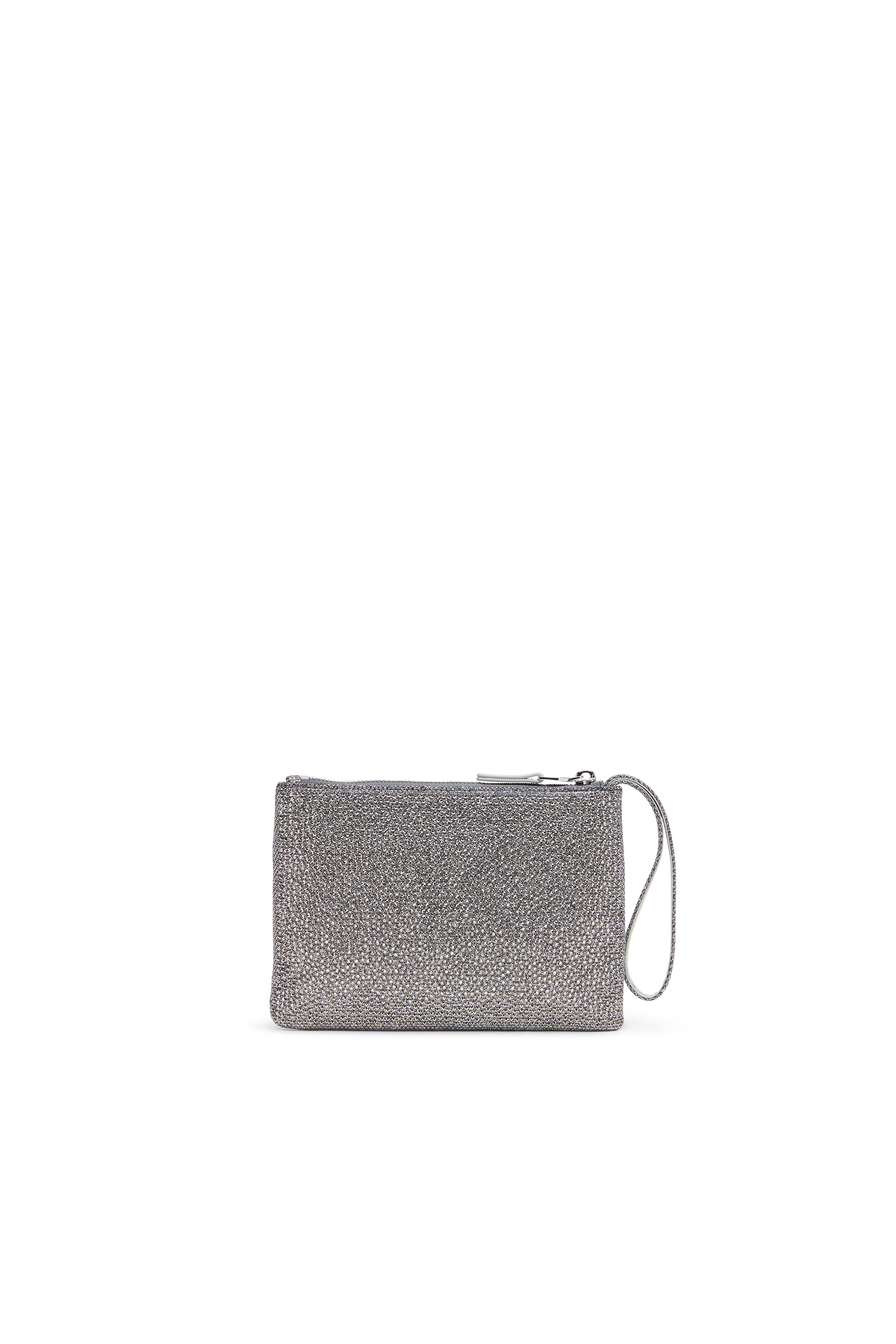 Diesel - PLAY POUCH II, Woman's Pouch in crystal lurex fabric in Silver - 2