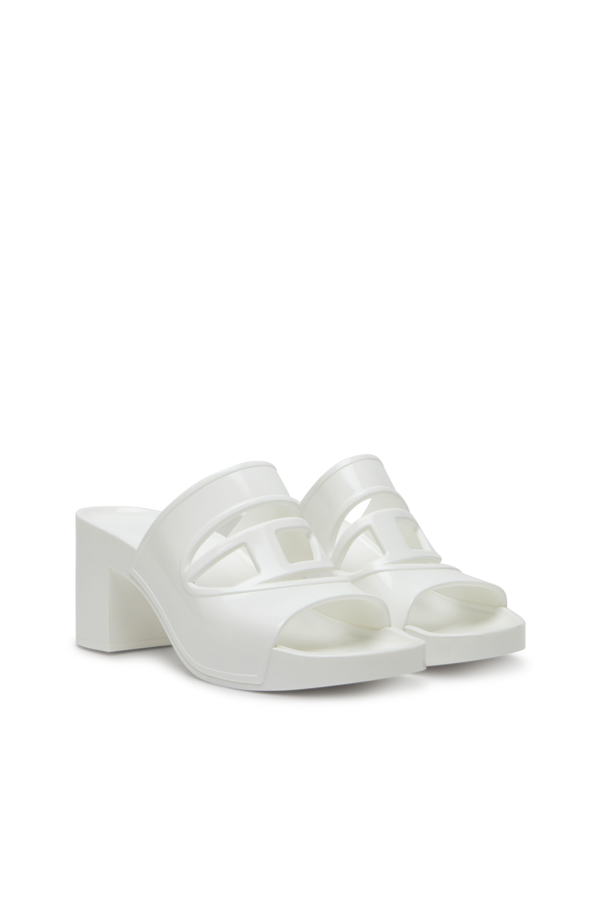 SA-BONNIE, White Diesel - SA-BONNIE, Woman's Sa-Bonnie-Heeled rubber slides with cut-out logo in White - 2