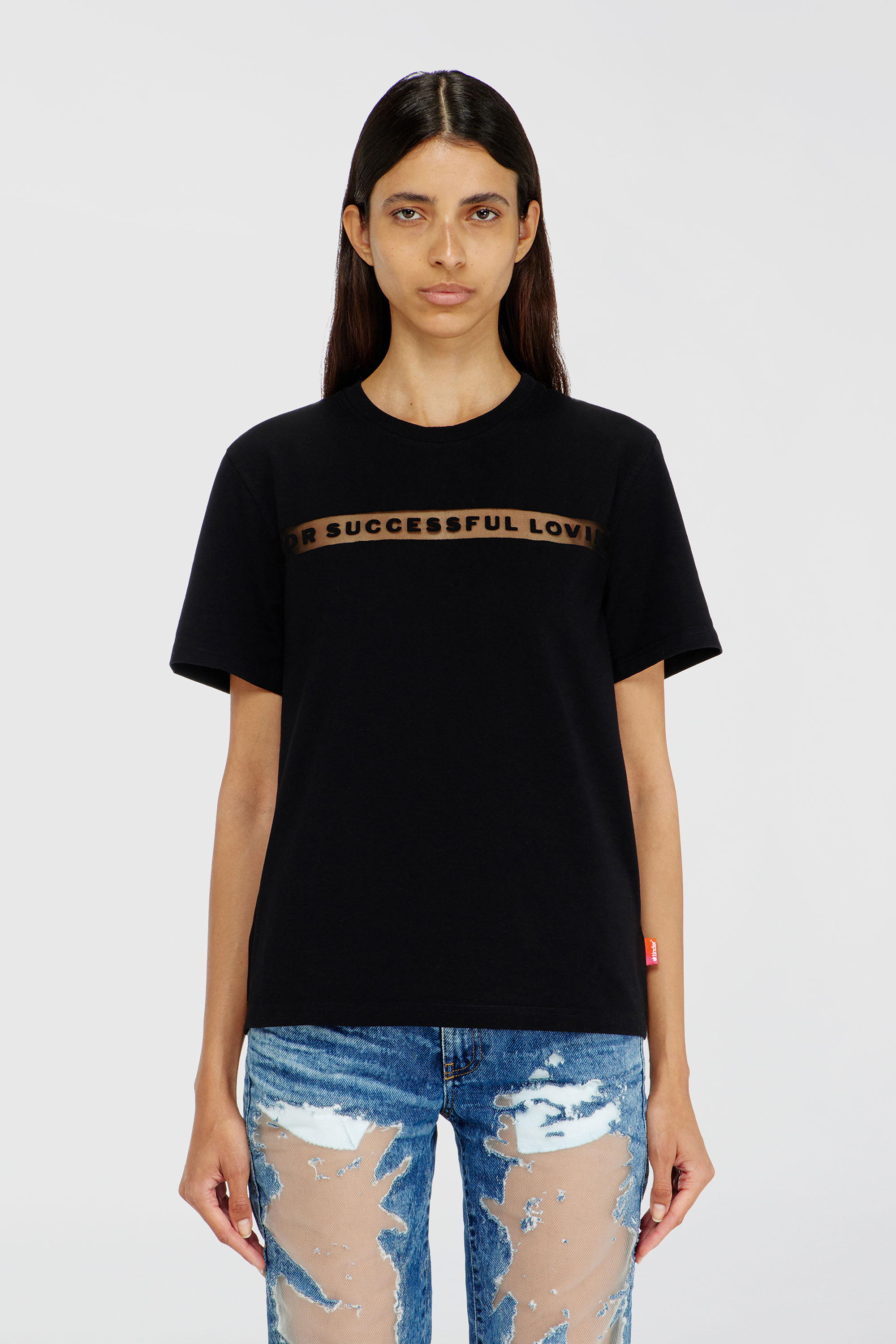 Diesel - PR-T-NOTS-CHI-R, Unisex's T-shirt with For Successful Loving logo in Black - 5