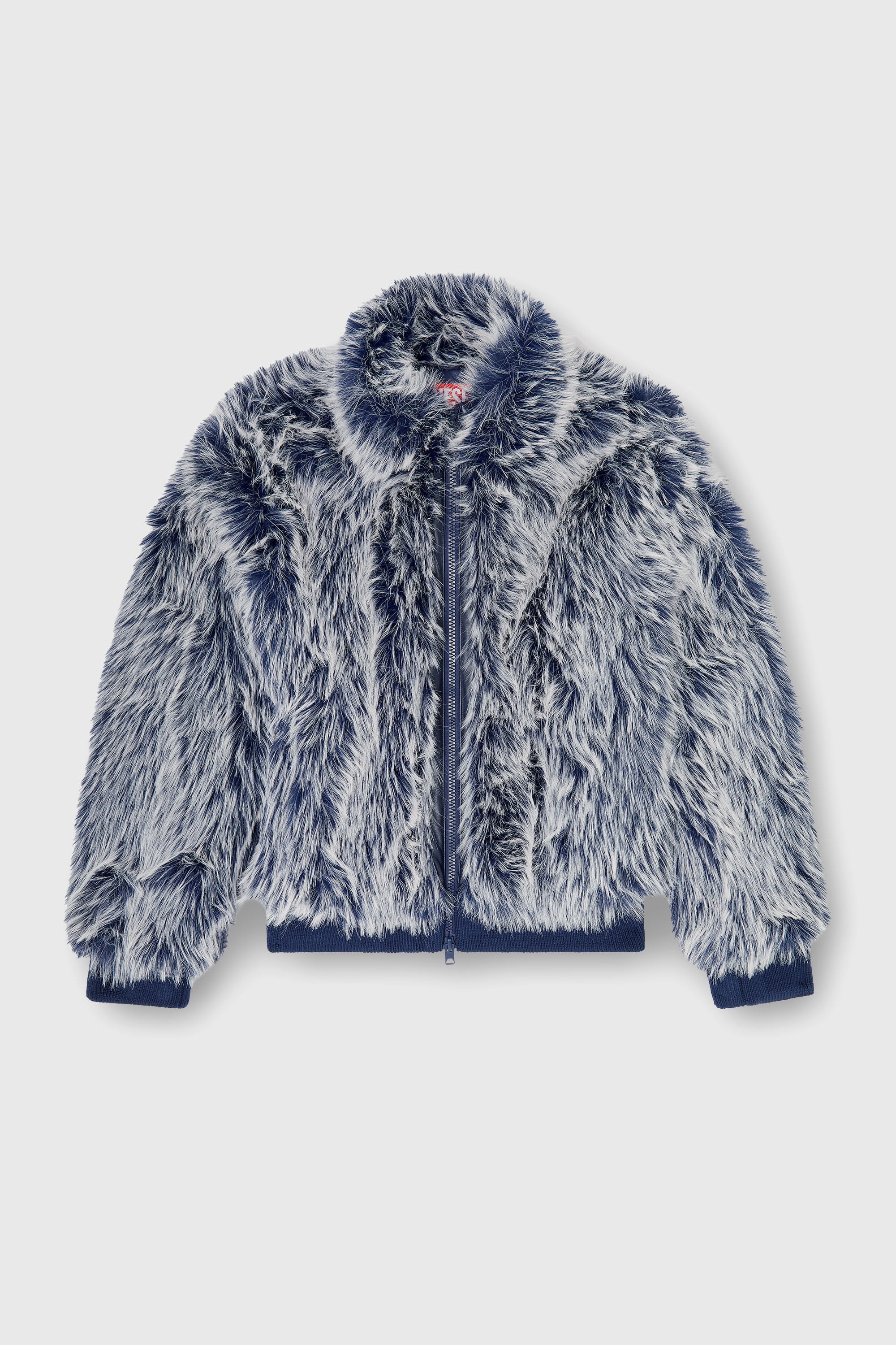 Diesel - W-VICTOR, Man's Shaggy winter jacket in Medium blue - 2