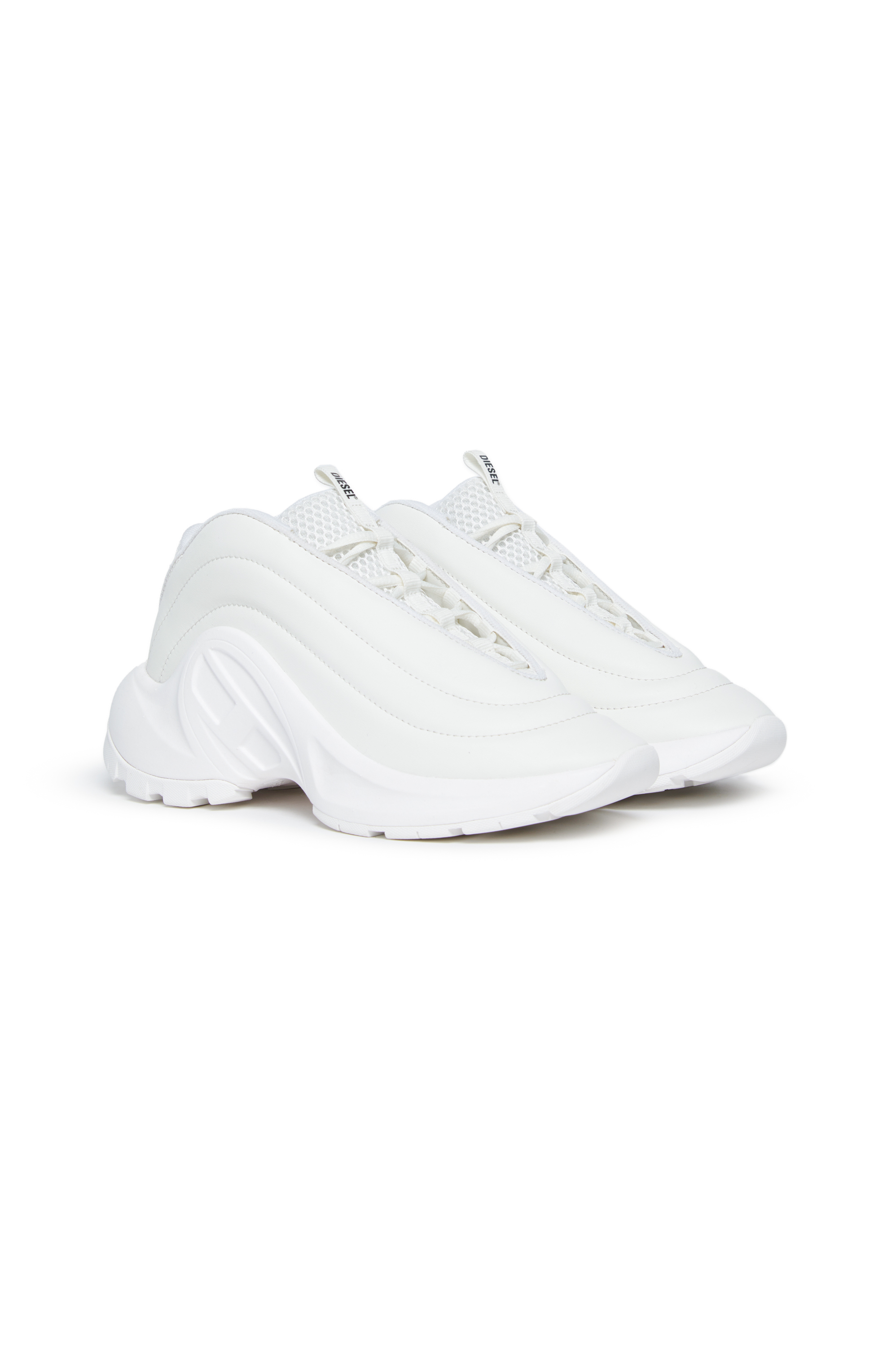 Diesel - S-D-RUNNER, Unisex's Monochrome quilted sneakers in White - 2