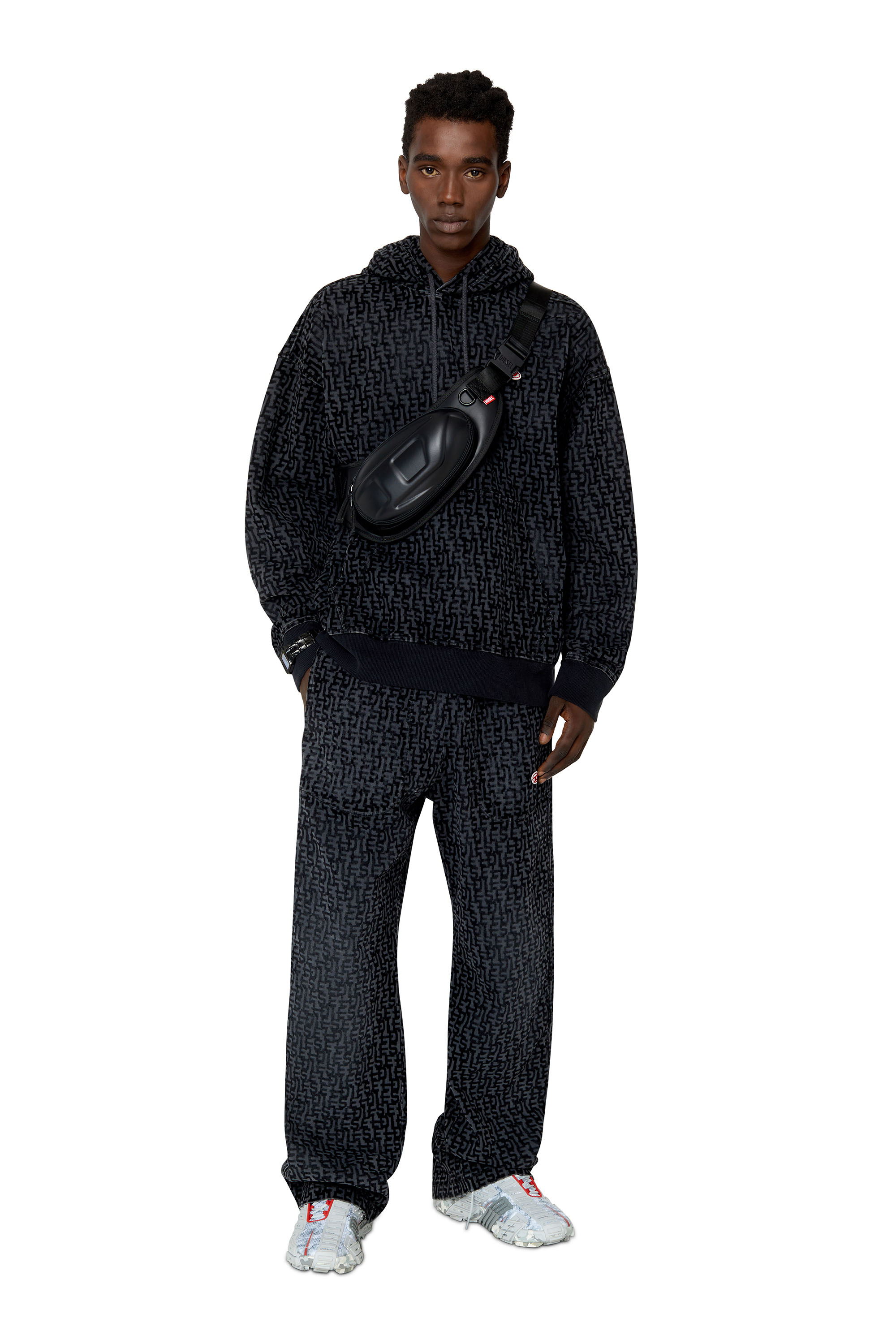 Diesel - D-Martians Track Denim 068AW Straight, Black/Dark grey - Image 5