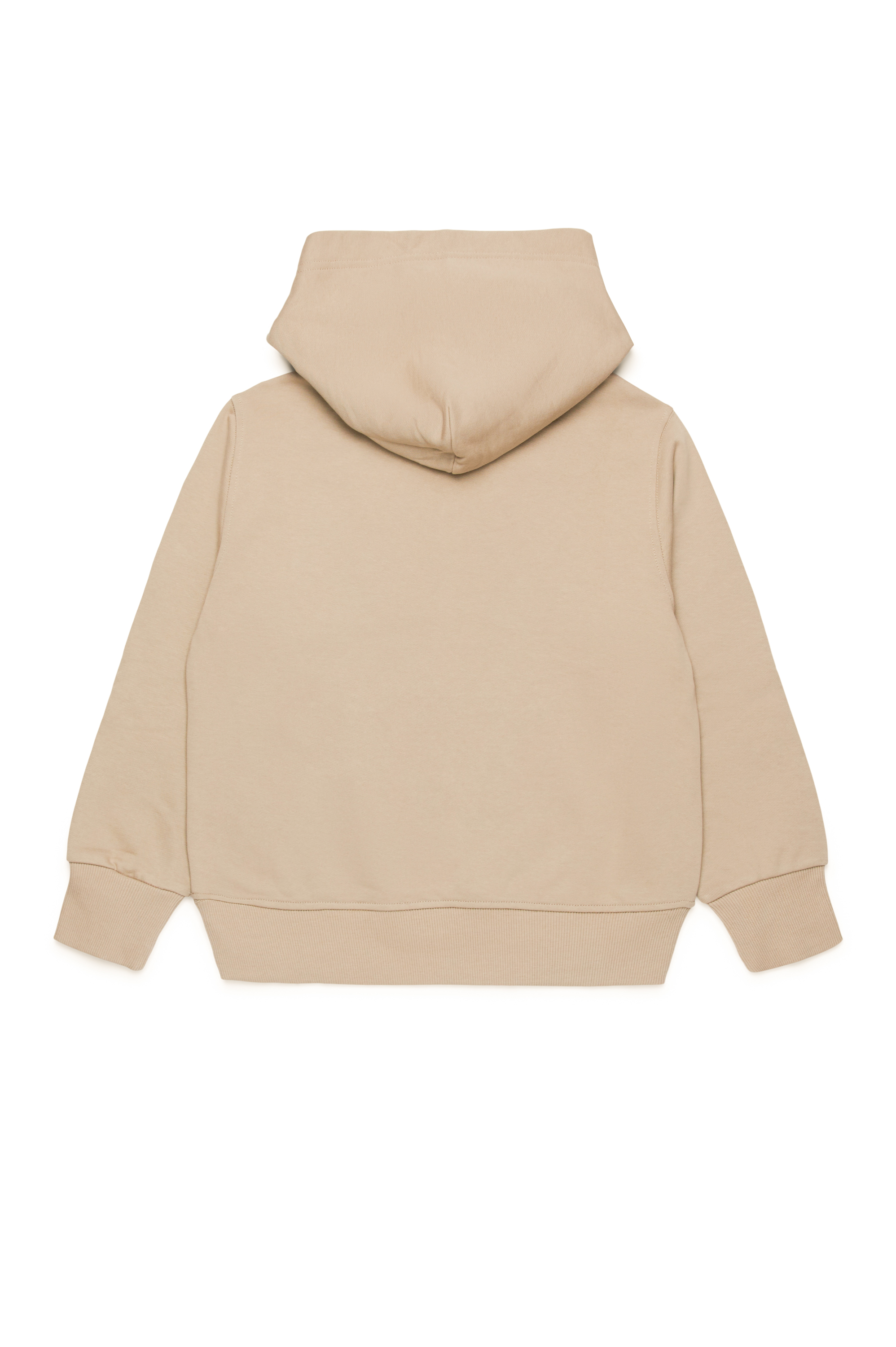 Diesel - SMACSHOODOD OVER, Man's Hoodie with metal-look Oval D logo in Light Brown - 2