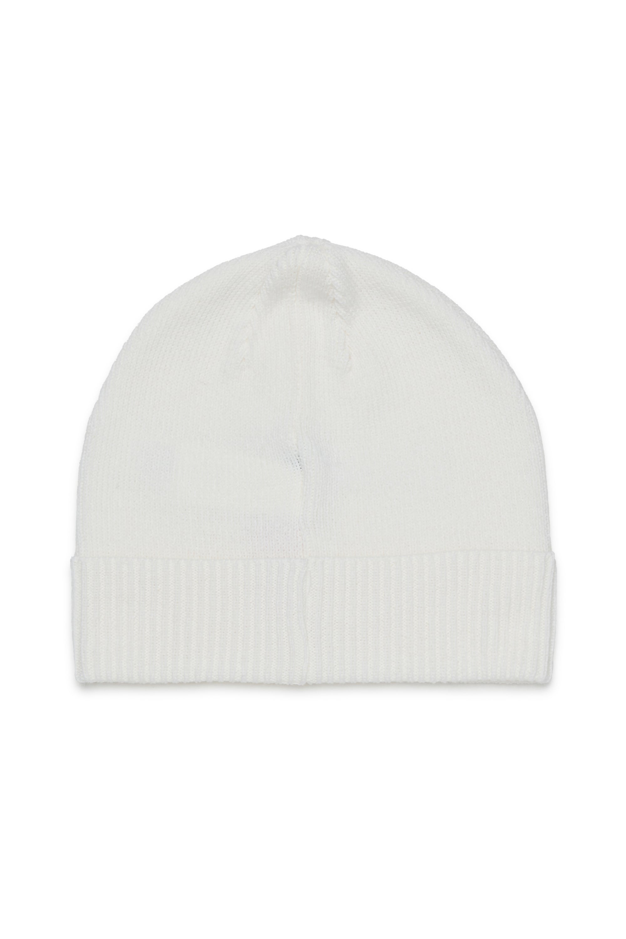 Diesel - FBAND, Unisex's Wool-blend beanie with logo in White - 2