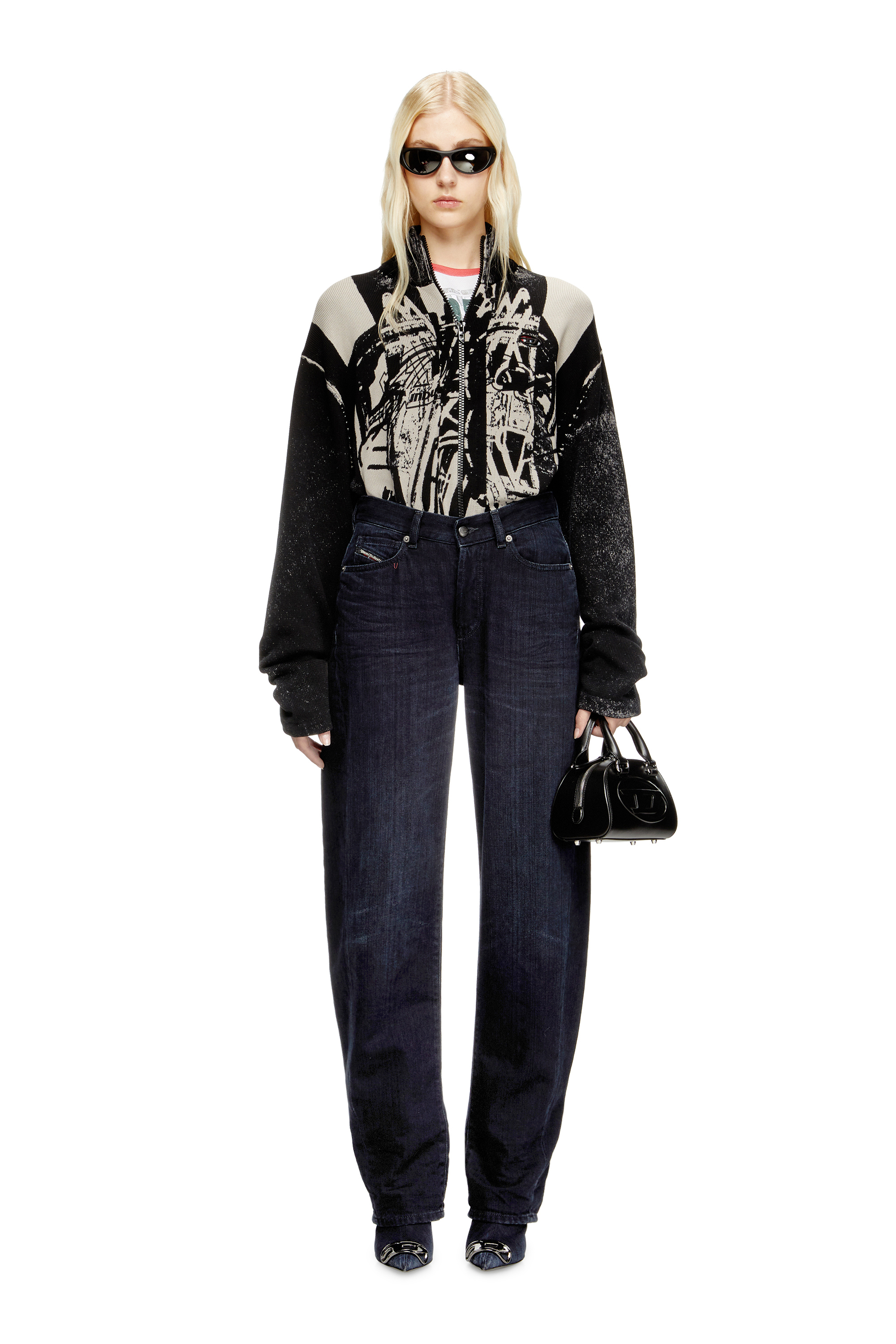 Diesel - Woman's Relaxed Jeans 1974 D-Ellz 09L54, Dark Blue - 1