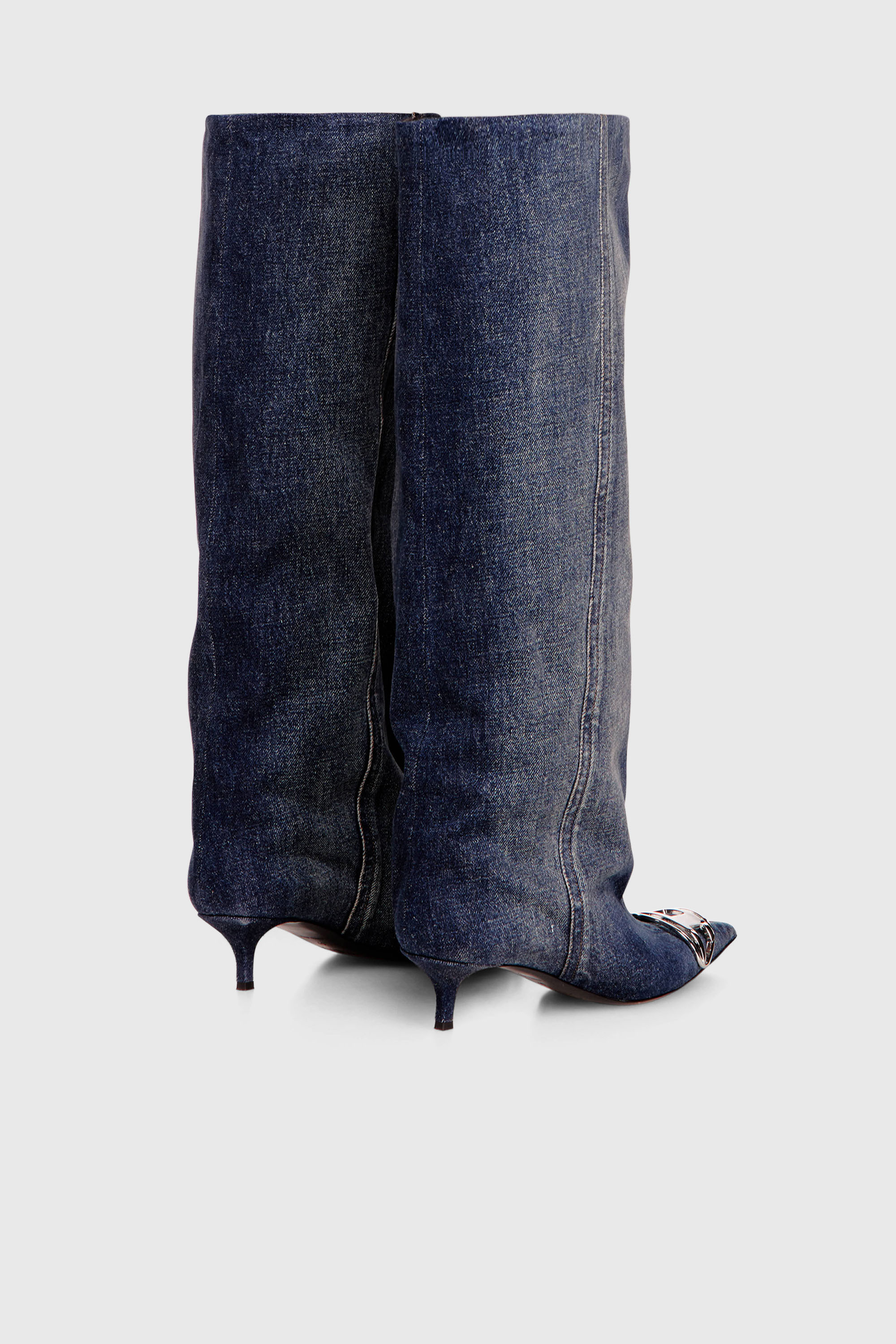 Diesel - D-VENUS KB SLOUCHY, Woman's D-Venus-Slouchy knee-high boot in denim in Dark Blue - 3