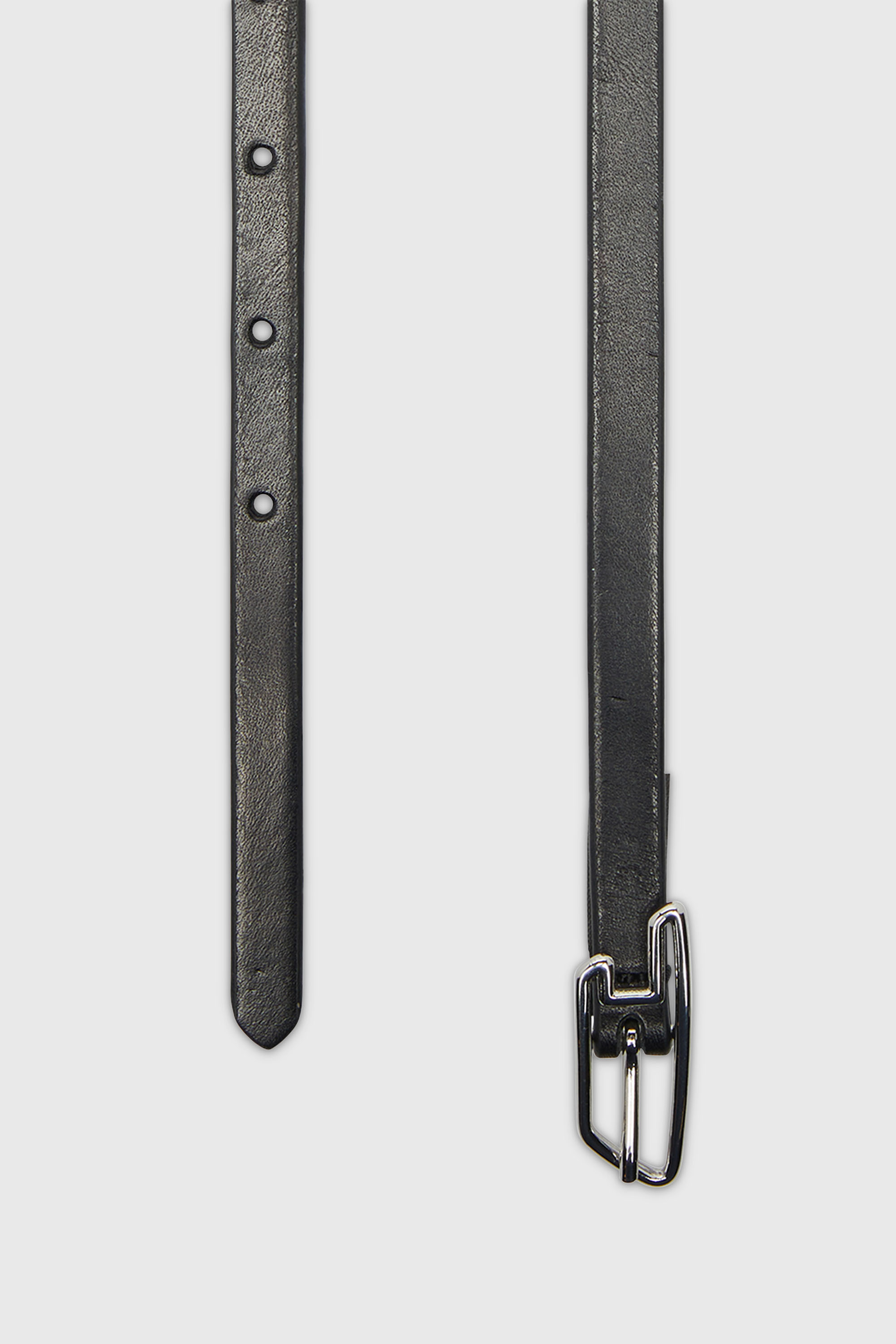 Diesel - B-D LINE W 10, Woman's 1.5cm belt in pull-up leather with D buckle in Black - 2