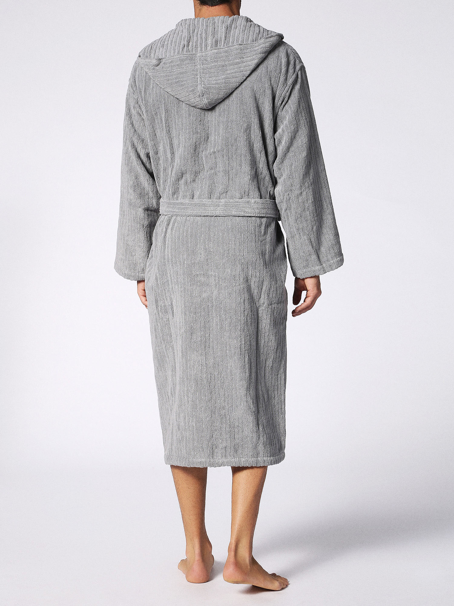 Diesel - 72344 SOLID size L/XL, Unisex's Grey bathrobe with decorated pockets, l/xl in Grey - 2