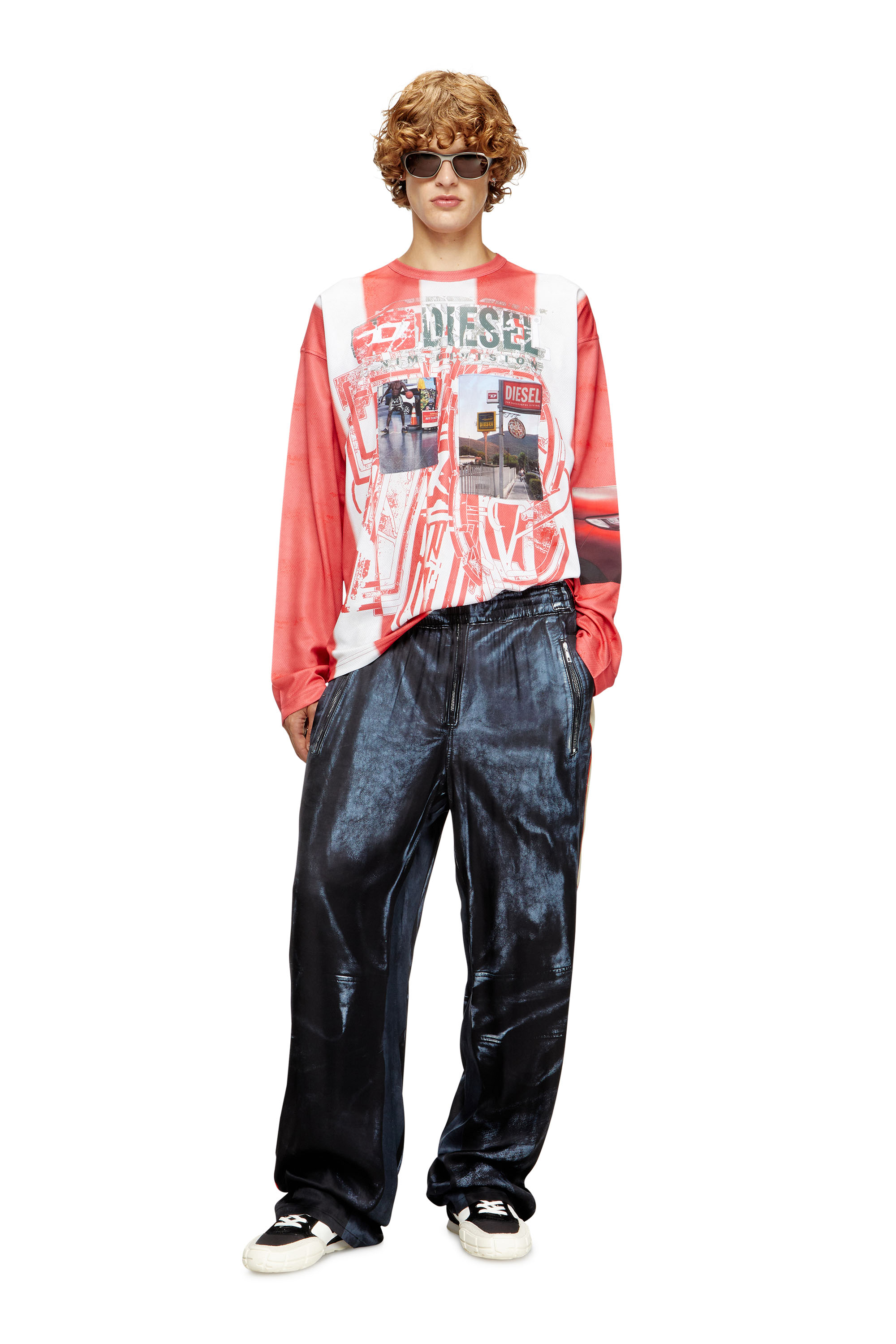 S-PAGODHA LOW, Black/Red Diesel - S-PAGODHA LOW, Man's S-Pagodha-Sneakers in leather, suede and ripstop in Black/Red - 7