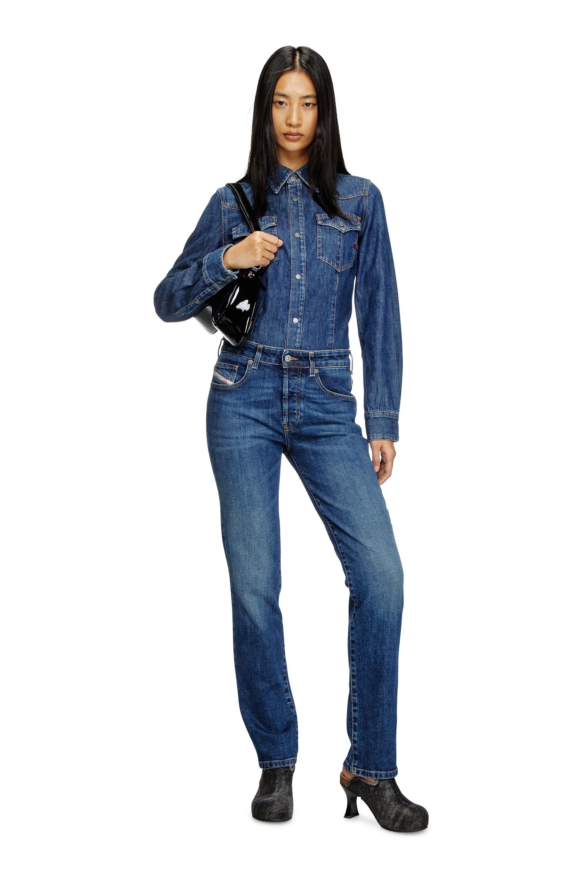 Diesel - DE-WAVES, Woman's Western shirt in denim in Blue - 2