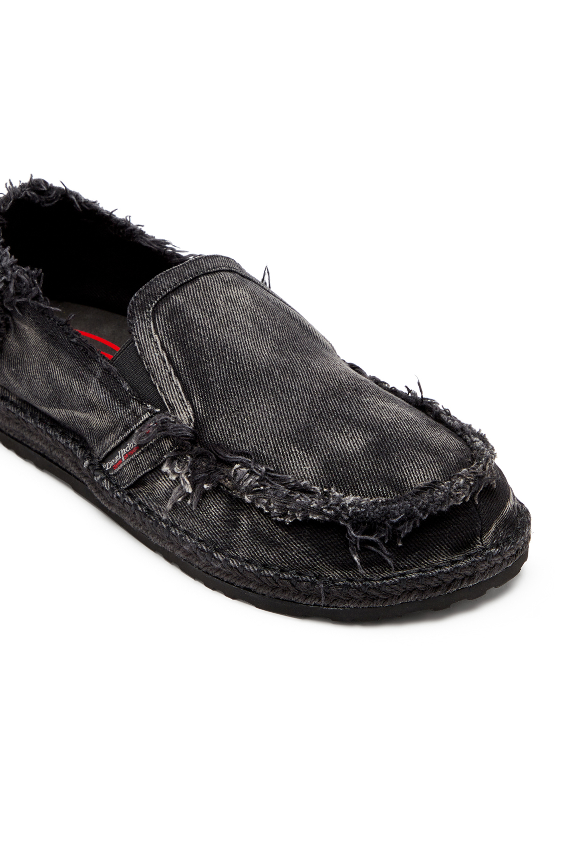 Diesel - D-LUKAS ESP, Man's D-Lukas-Espadrille loafers in distressed denim in Black - 6