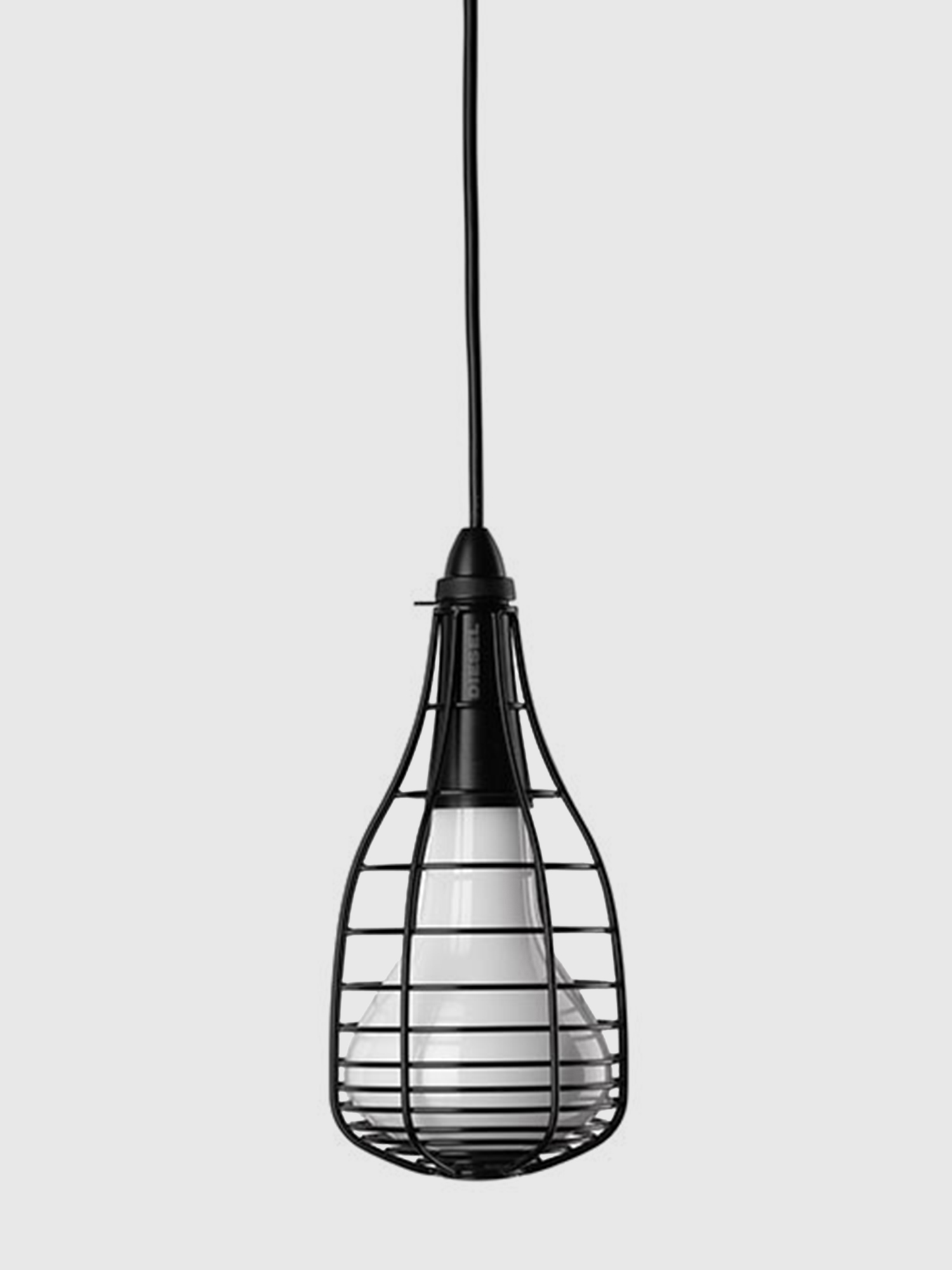 Diesel - CAGE SOSPENSIONE MIC, Unisex's Suspended lighting with decorative cage in Black - 1
