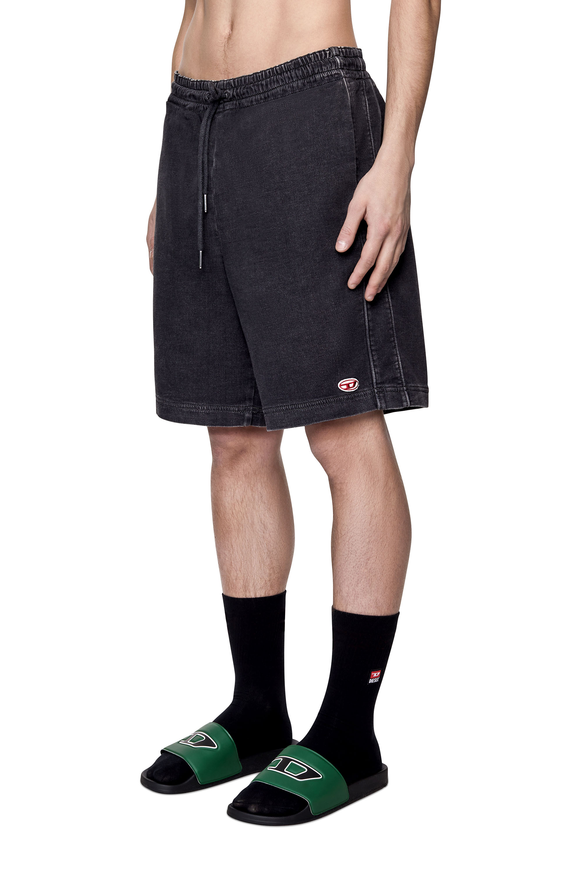 Diesel - D-BOXY TRACK DENIM SHORTS, Black/Dark grey - Image 6