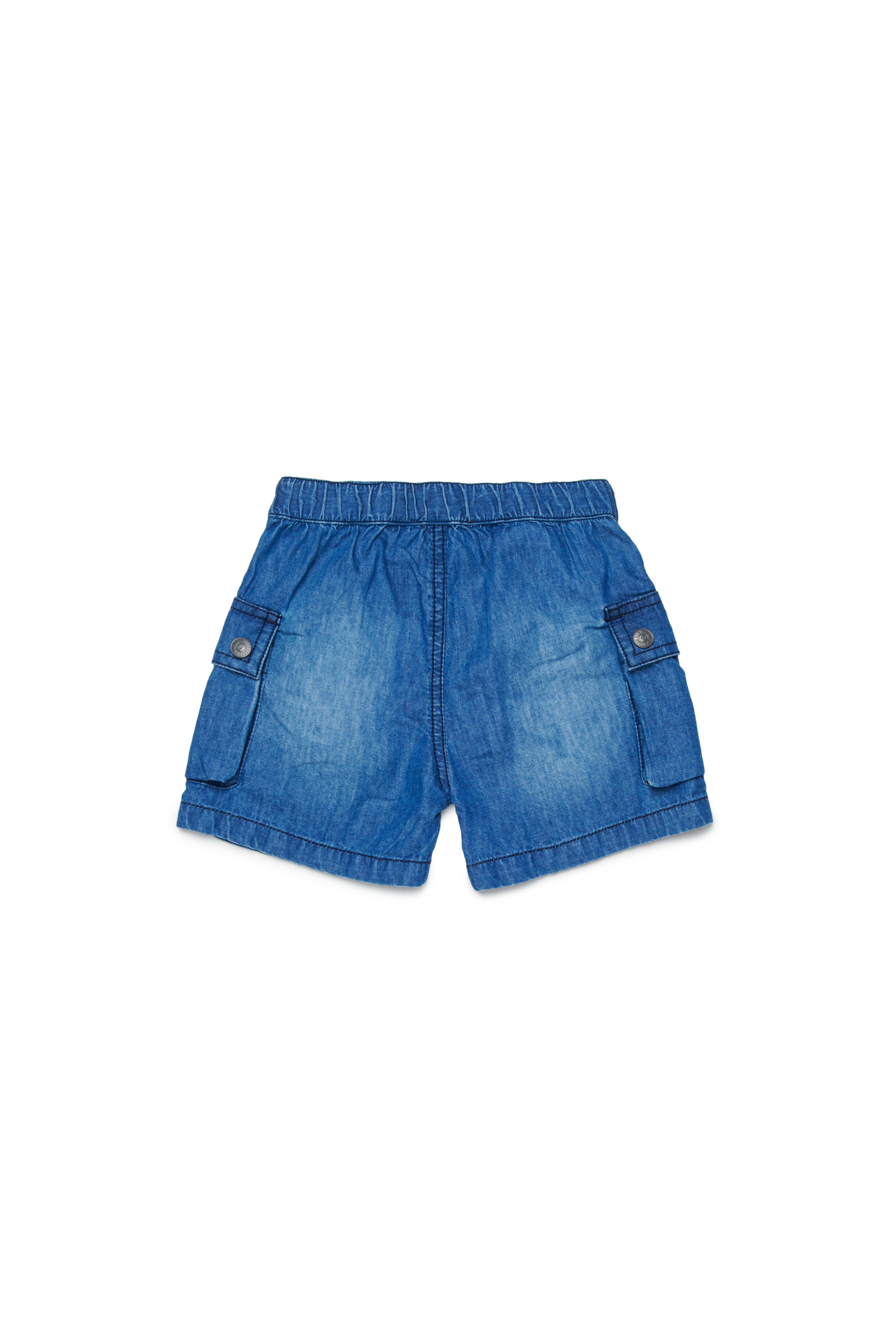 Diesel - PILYDSHORTB, Man's Denim shorts with cargo pockets in Medium blue - 2