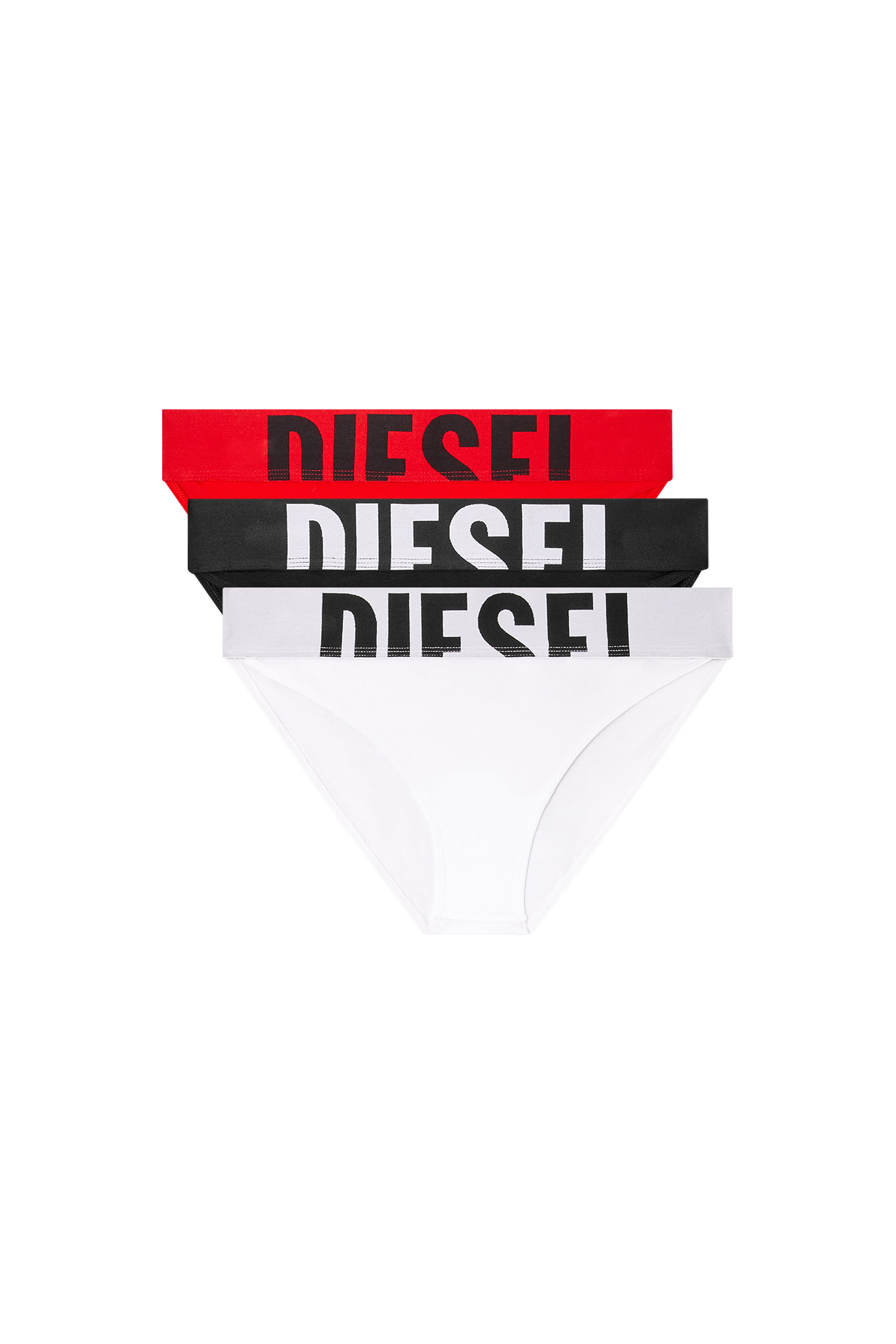 Diesel - LOLA-D-POP-3PACK, Woman's Three-pack briefs with cut-off logo in White/Red - 4
