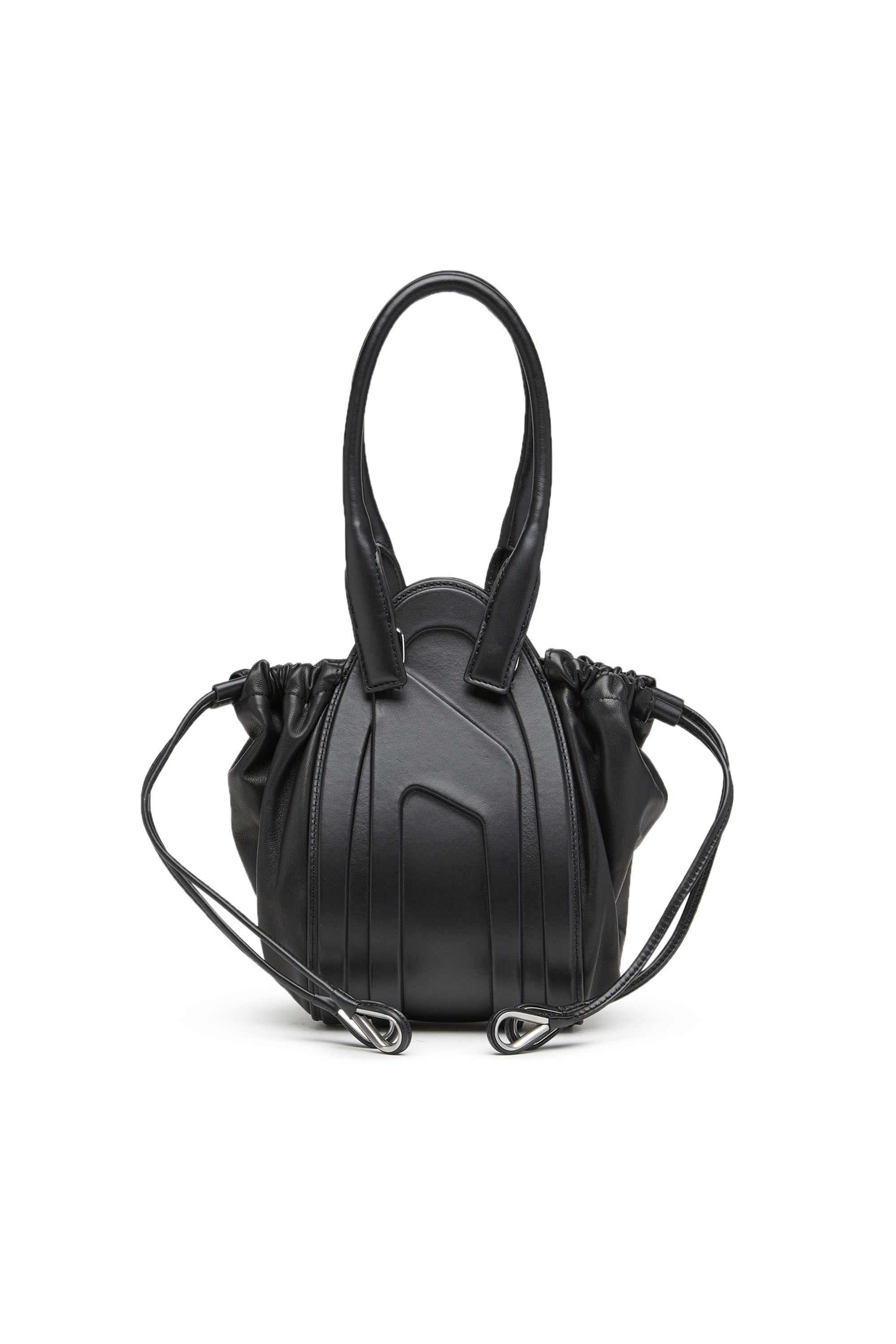 Diesel - 1DR-FOLD XS, Woman's 1DR-Fold XS-Oval logo handbag in nappa leather in Black - 2