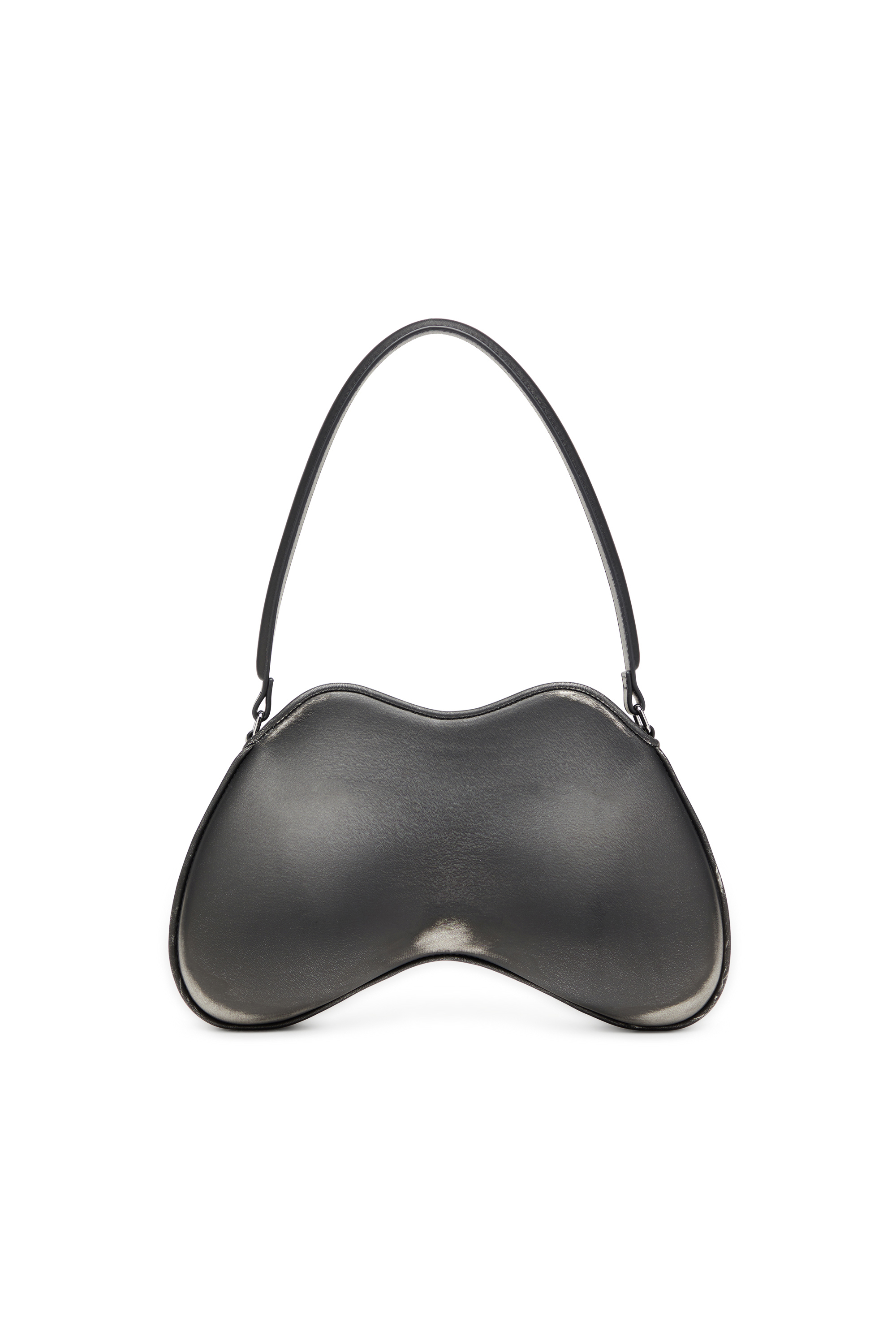 Diesel - DOUBLE-D SHOULDER, Woman's Double-D-Rigid shoulder bag in brushed PU in Black/Silver - 4