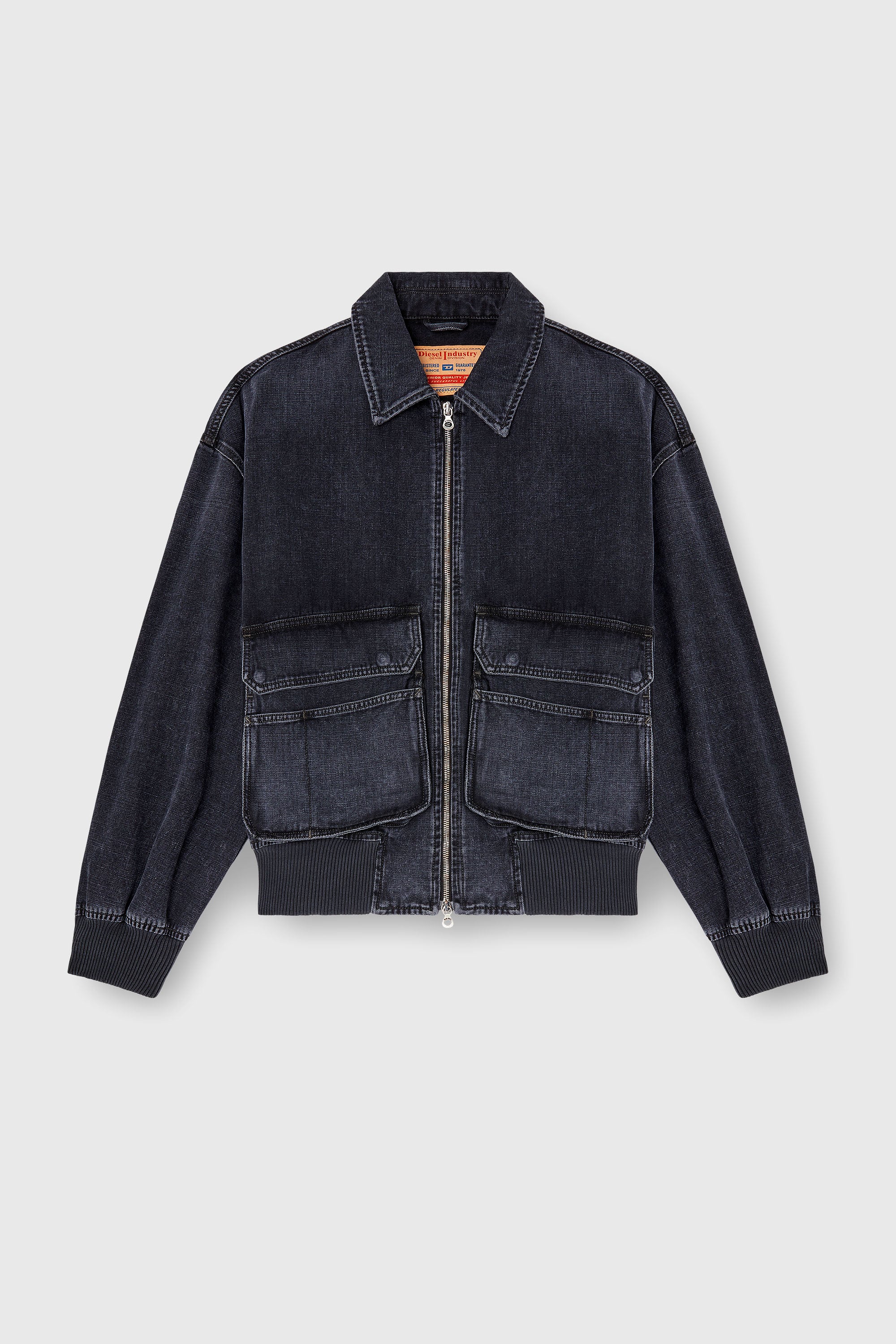 Diesel - D-KURZ, Unisex's Jacket in batavia-weave denim in Black - 2