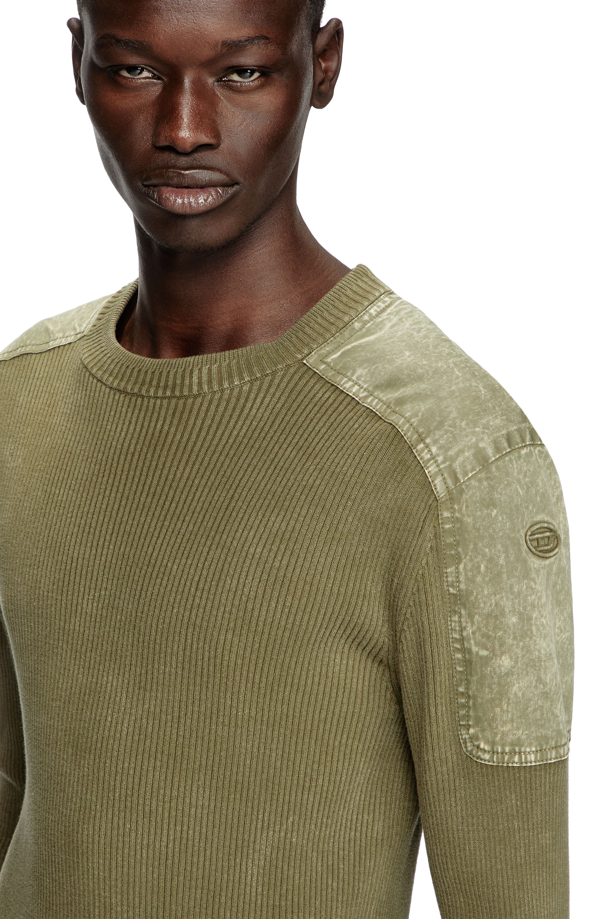 Diesel - K-MARTIN, Man's Jumper with contrast shoulder panels in null - 4