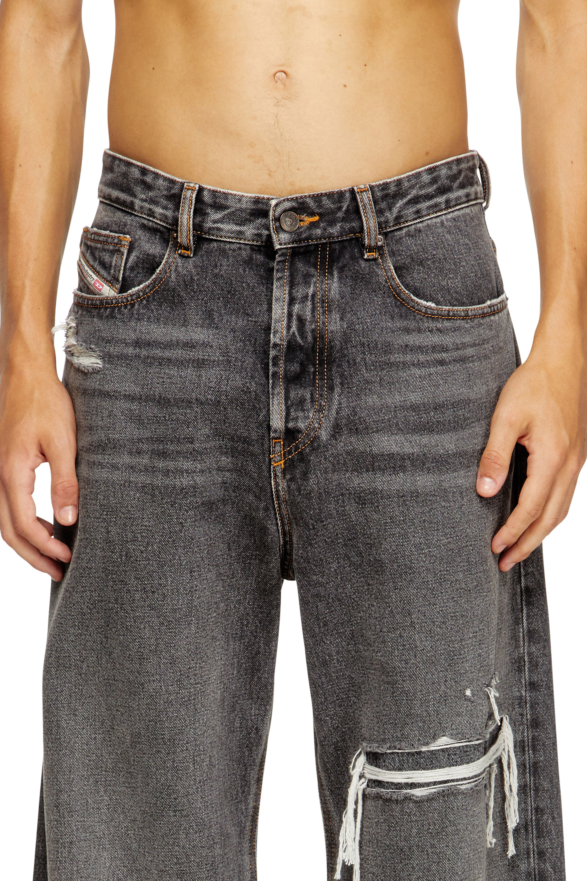Relaxed Jeans D-Rise 007F6, Black/Dark grey Diesel - Man's Relaxed Jeans D-Rise 007F6, Black/Dark grey - 5