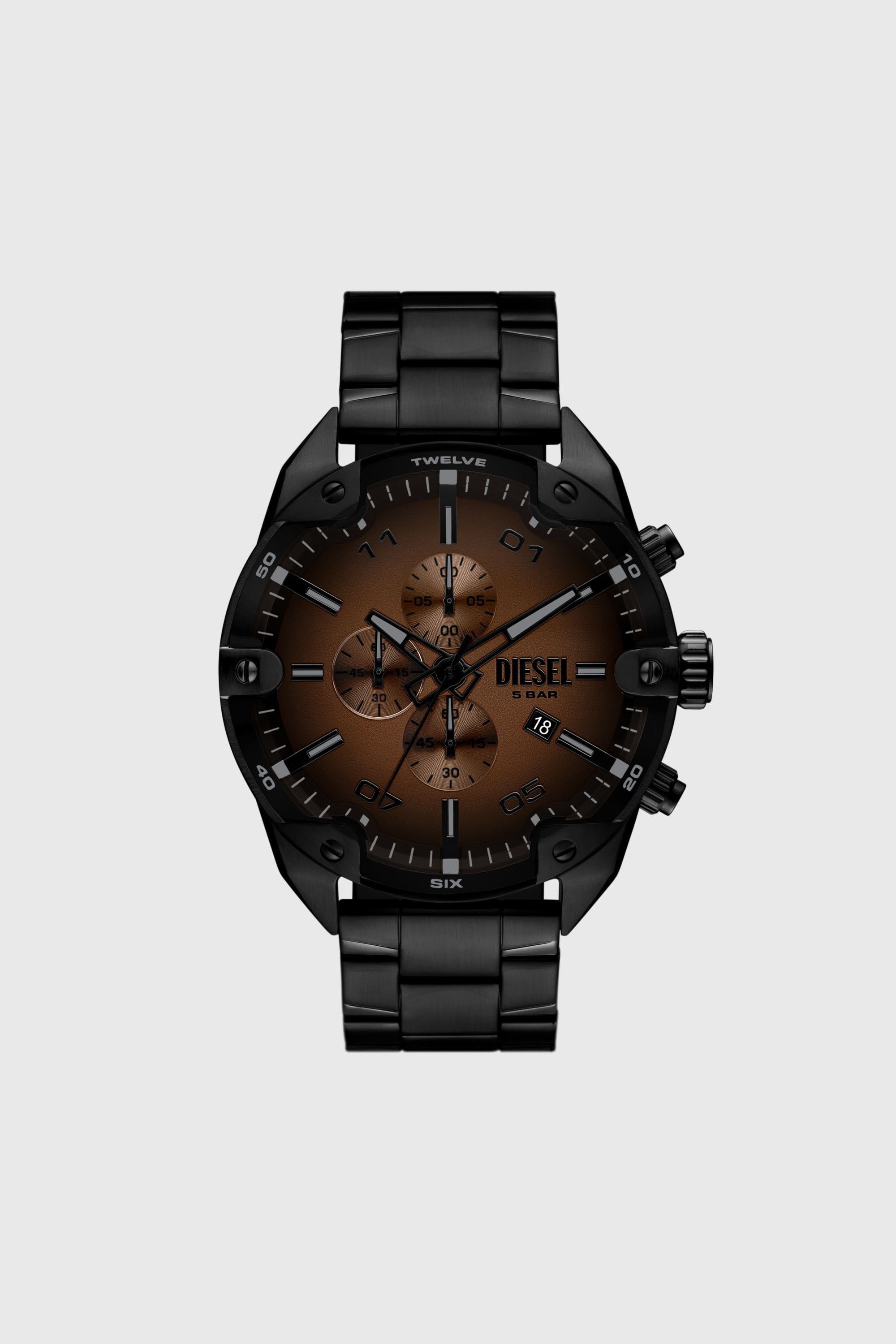 Diesel - DZ4691 WATCH, Man's Spiked black stainless steel watch in Black - 1