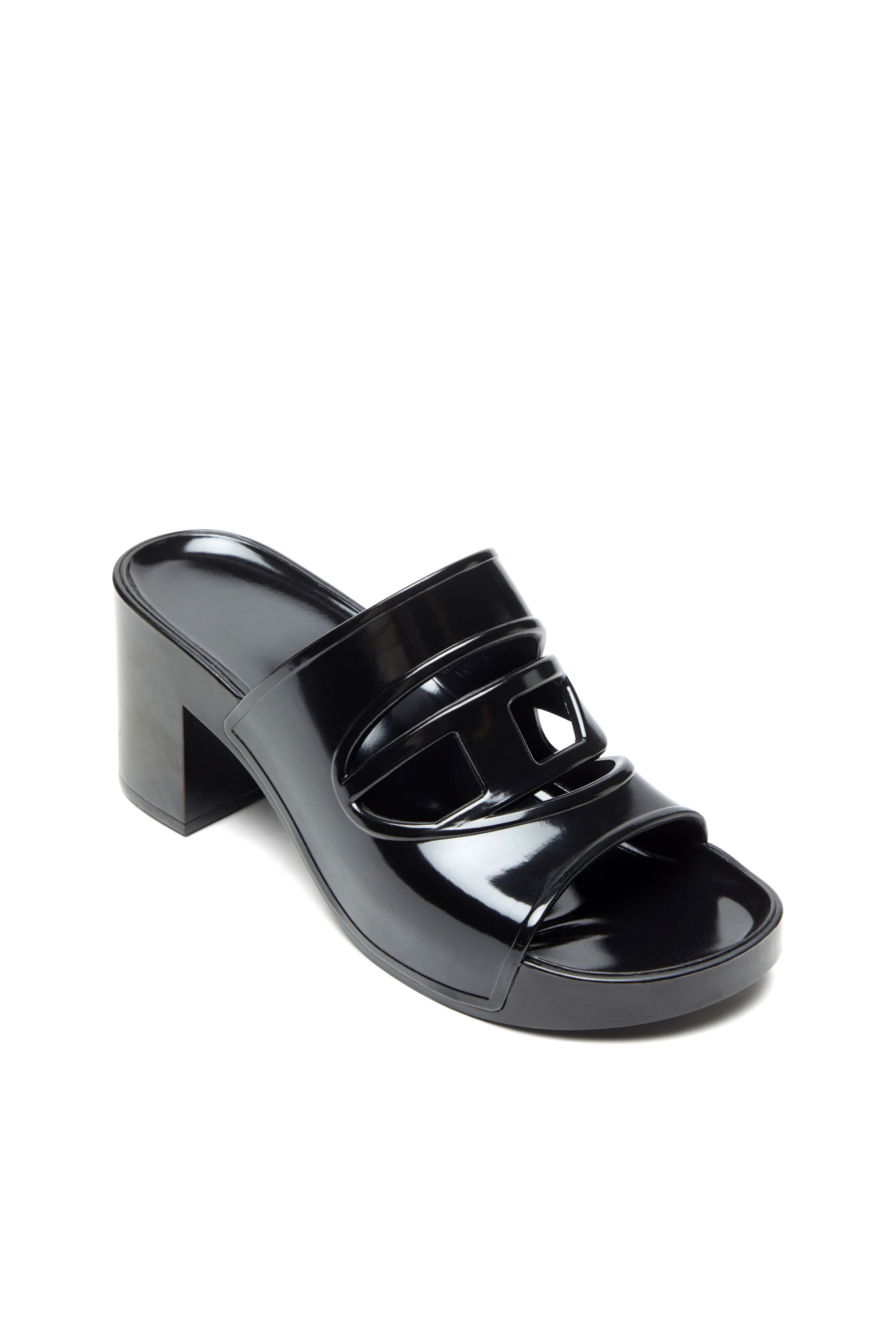 SA-BONNIE, Black Diesel - SA-BONNIE, Woman's Sa-Bonnie-Heeled rubber slides with cut-out logo in Black - 6
