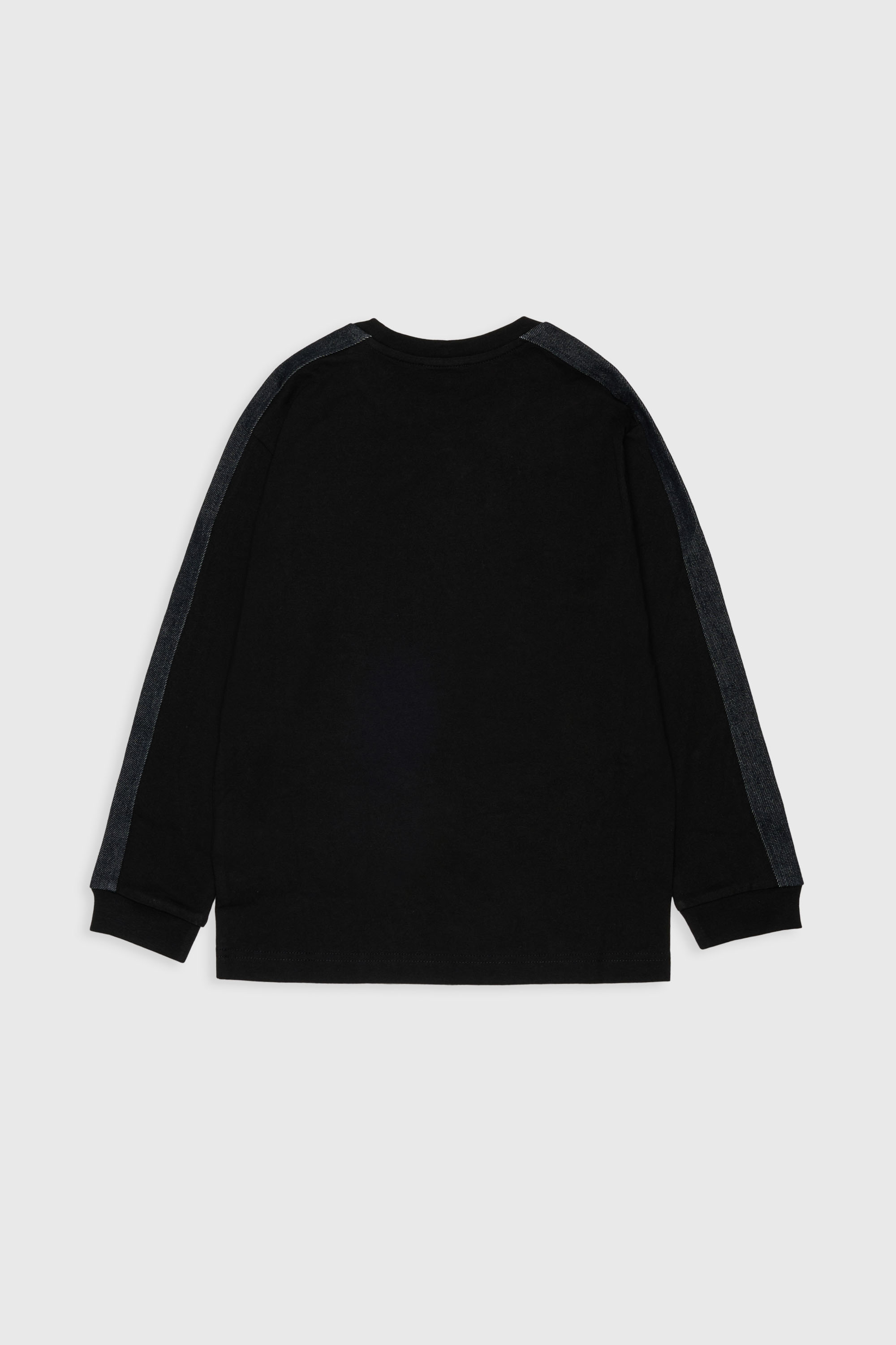Diesel - TEAN OVER, Man's Long-sleeve T-shirt with logo and contrast bands in Black - 2