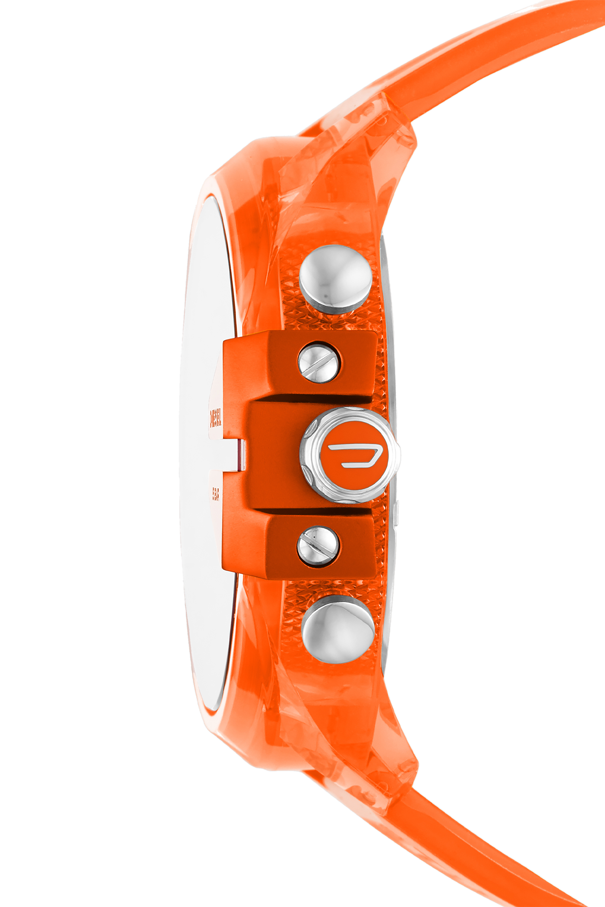 Diesel - DZ4533, Man's Mega Chief chronograph orange polyurethane watch in Orange - 3