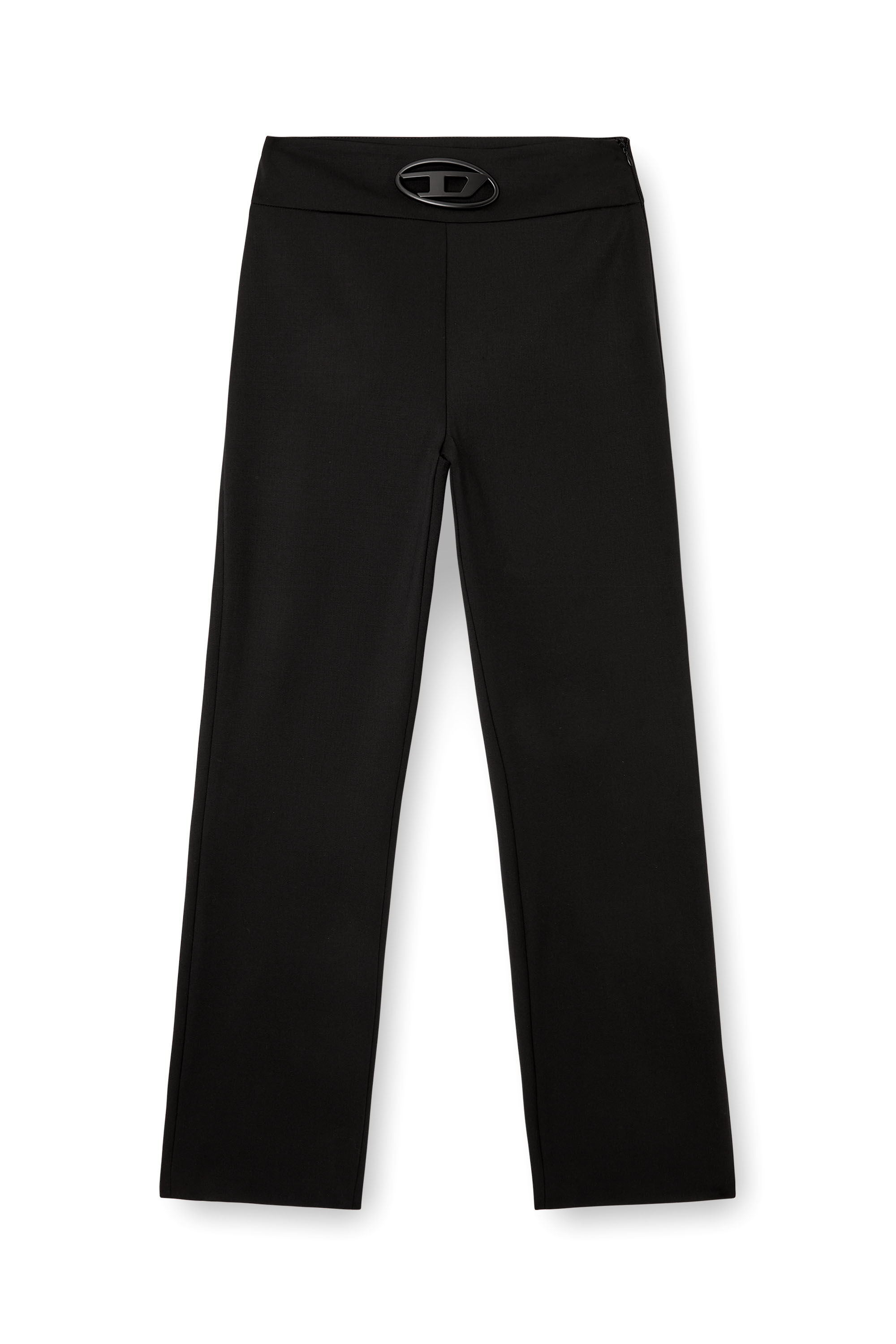 Diesel - P-ERSY, Woman's High waisted wool twill pants in Black - 3