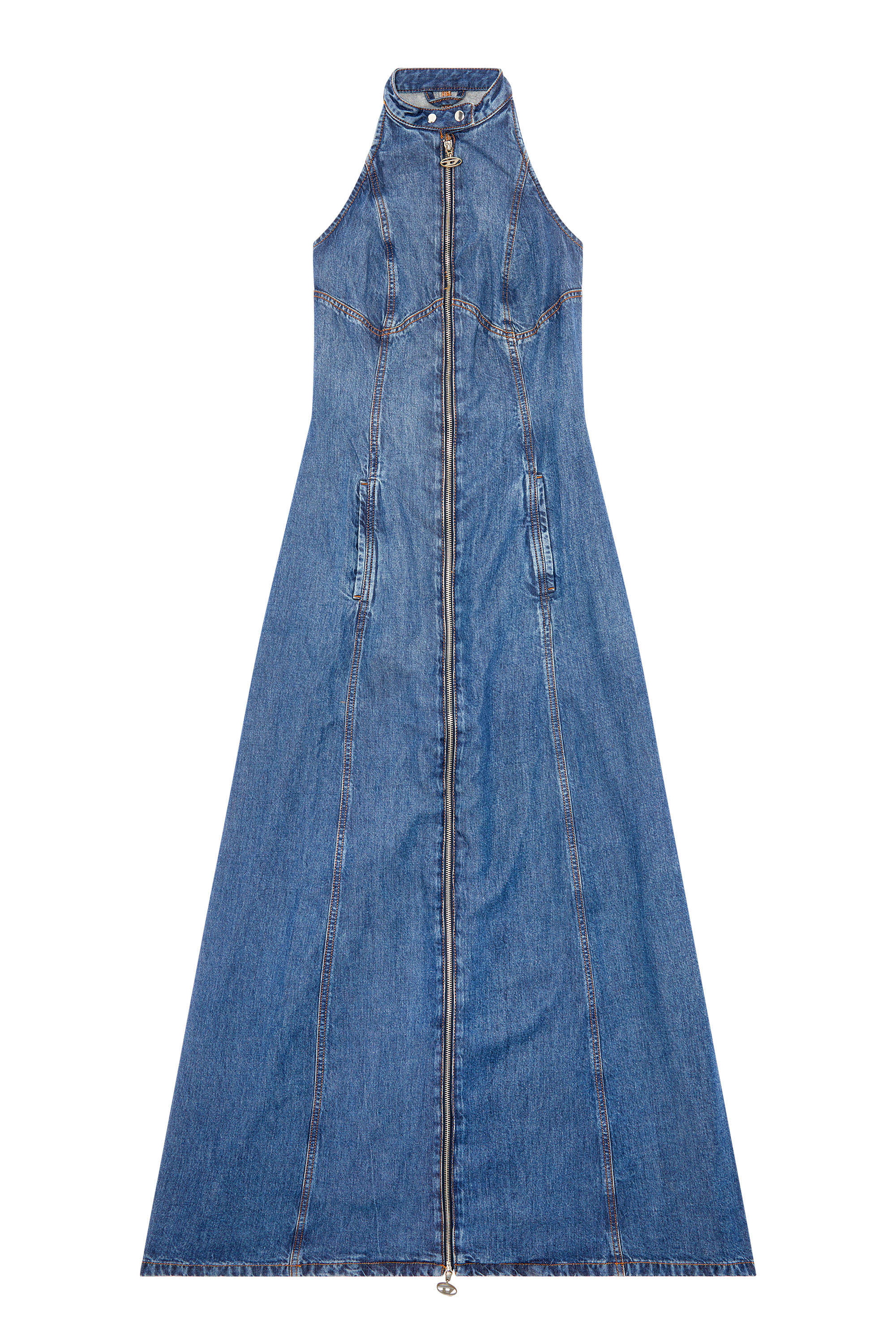 Diesel - DE-LULU-S, Woman's Long dress in light denim in Medium blue - 2