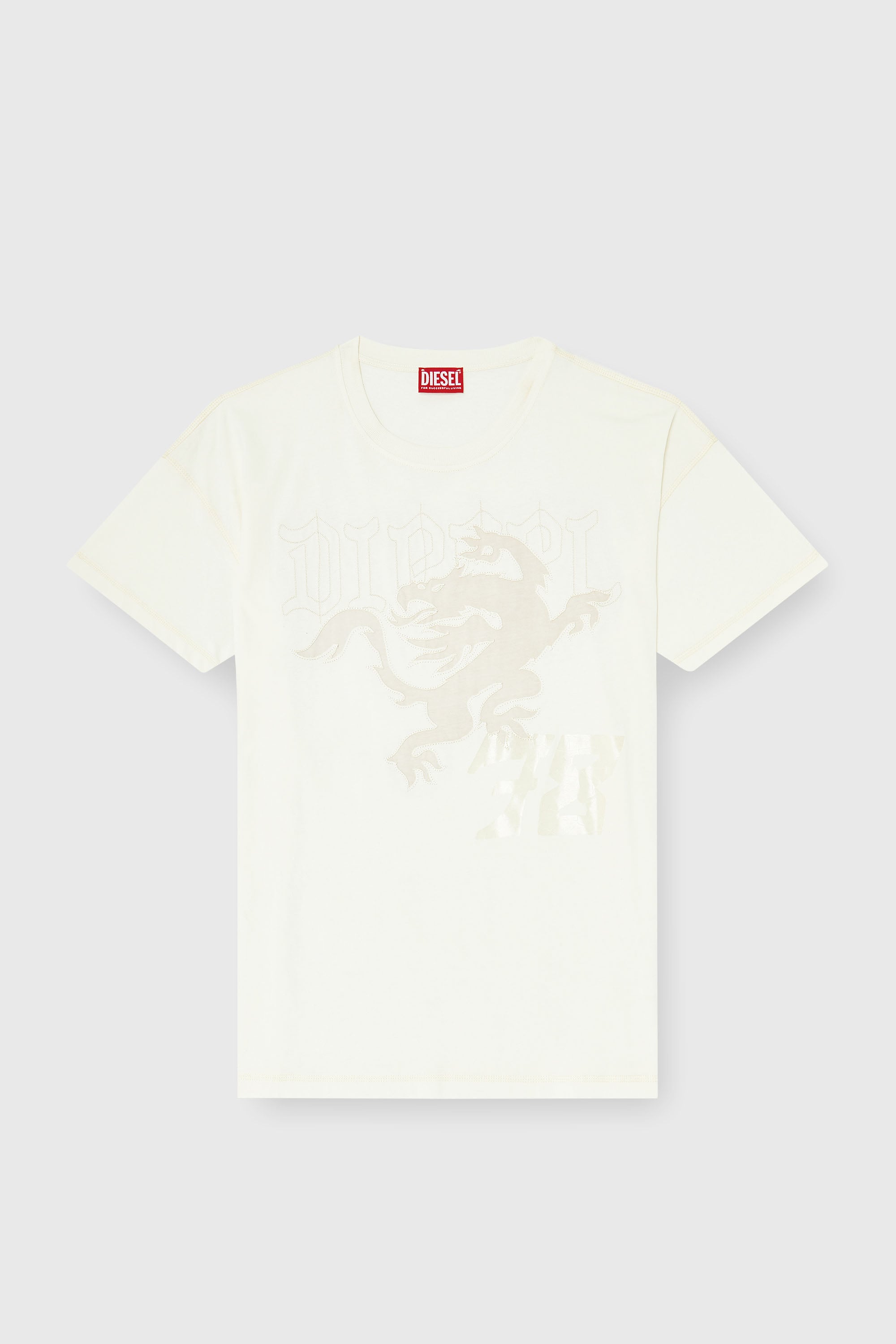 Diesel - T-BOXT-NOTCH, Man's Relaxed T-shirt with prints and embroderies in White - 2