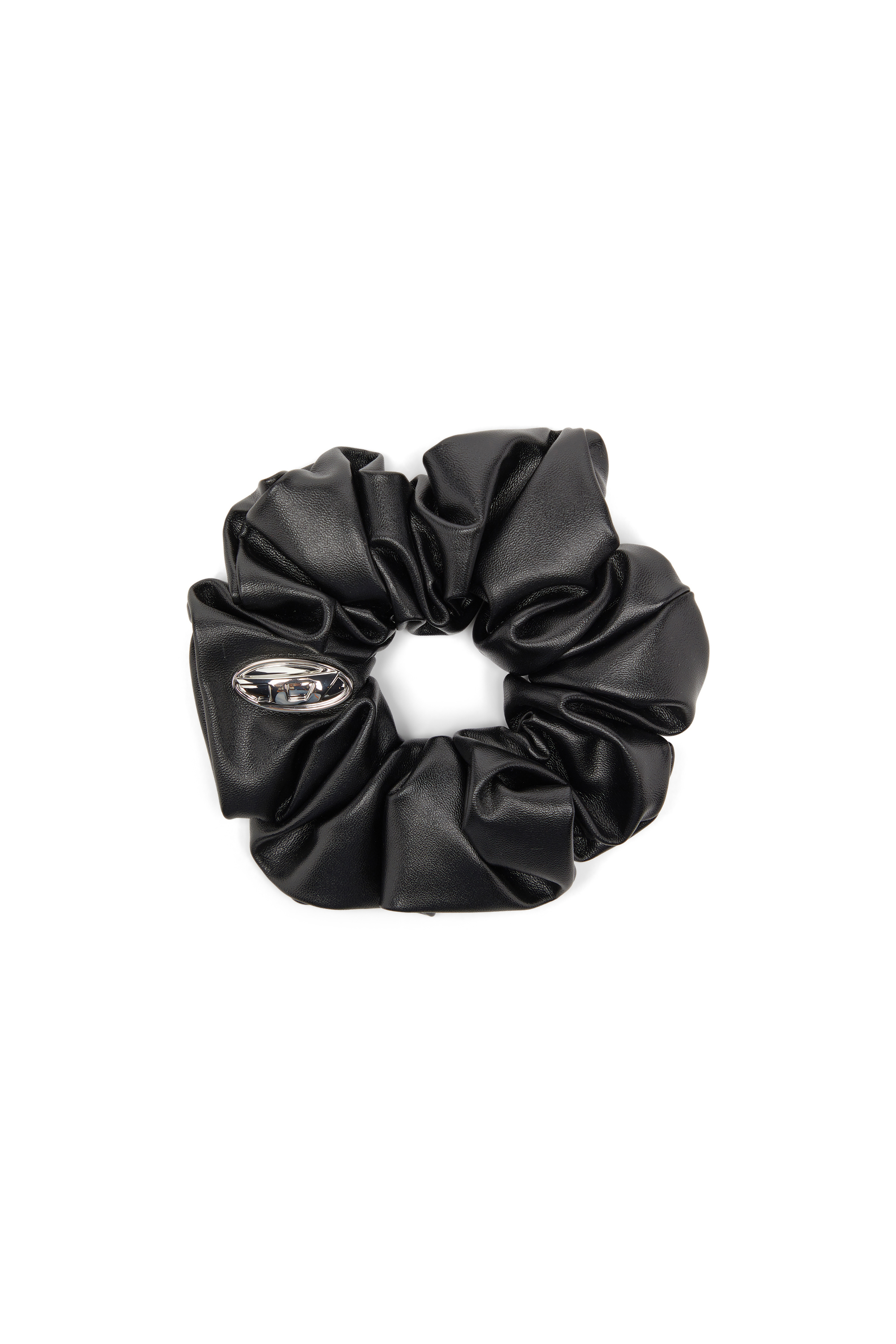 Diesel - BANGLE SCRUNCHIE, Woman's Metal logo scrunchie in Black - 1