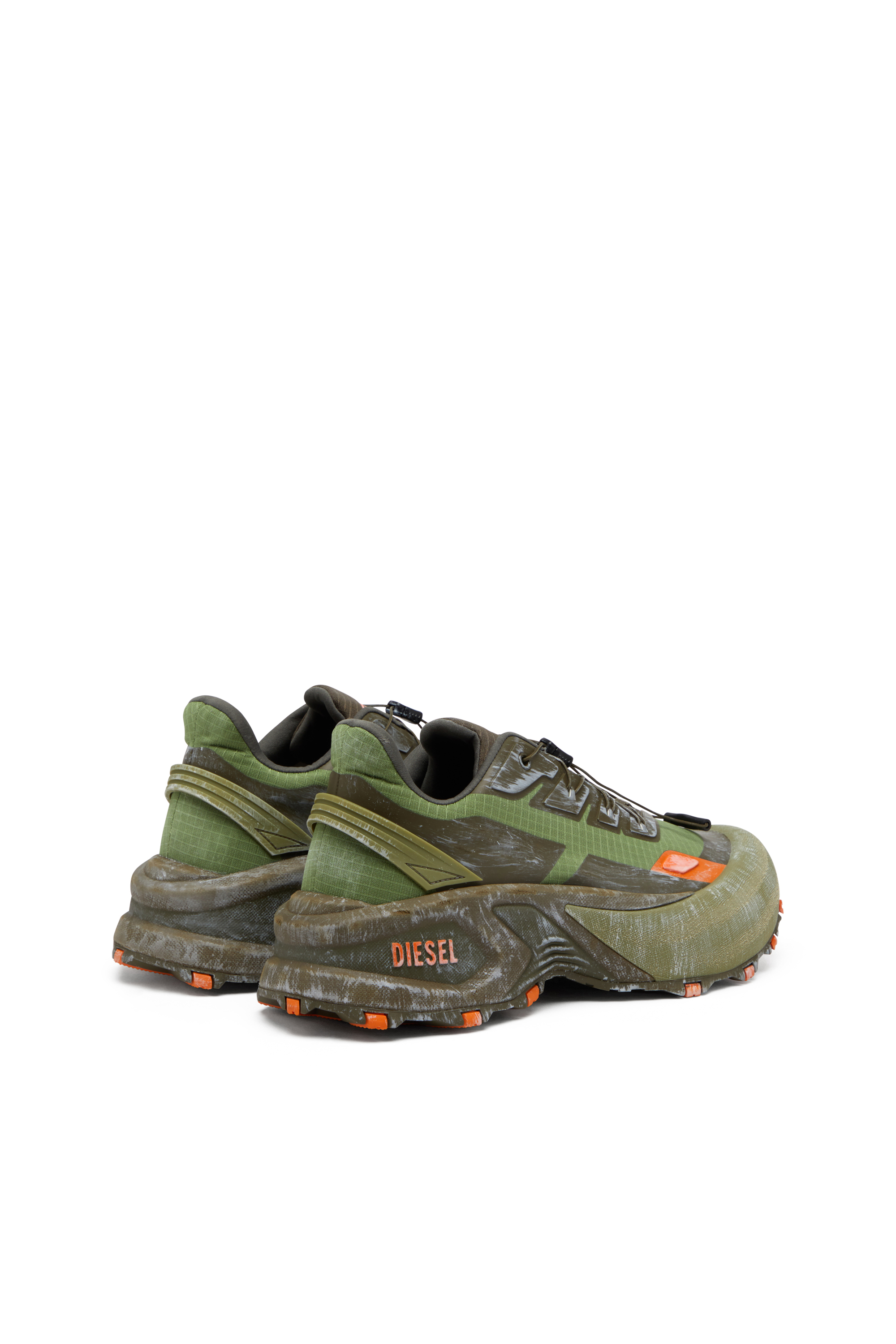 Diesel - D-CAGE RUNNER, Man's Cage sneaker in Green/Orange - 3