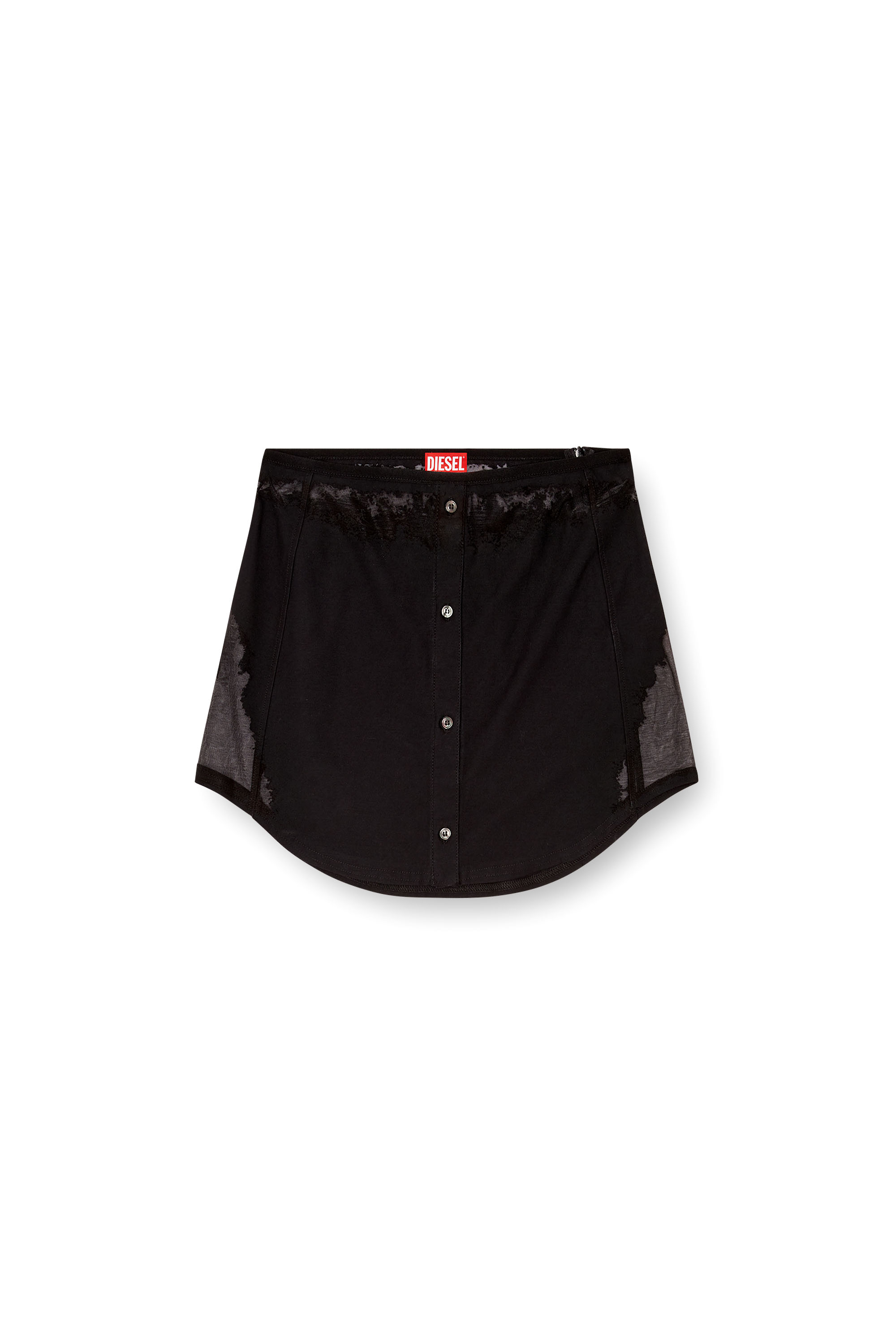 Diesel - O-MALVY, Woman's Skirt with devoré sweat stains in Black - 3