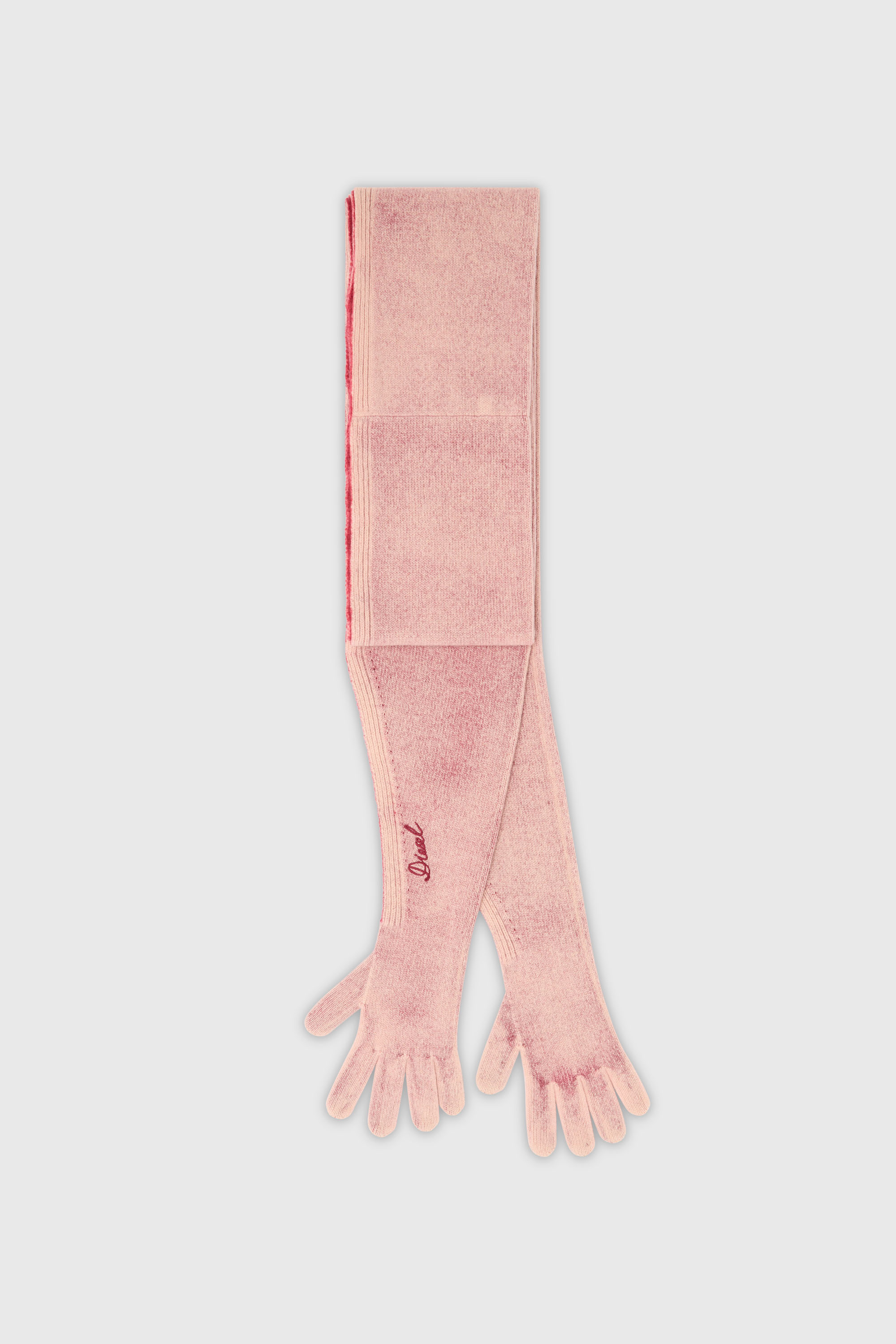 Hybrid glove-scarf in two-tone wool