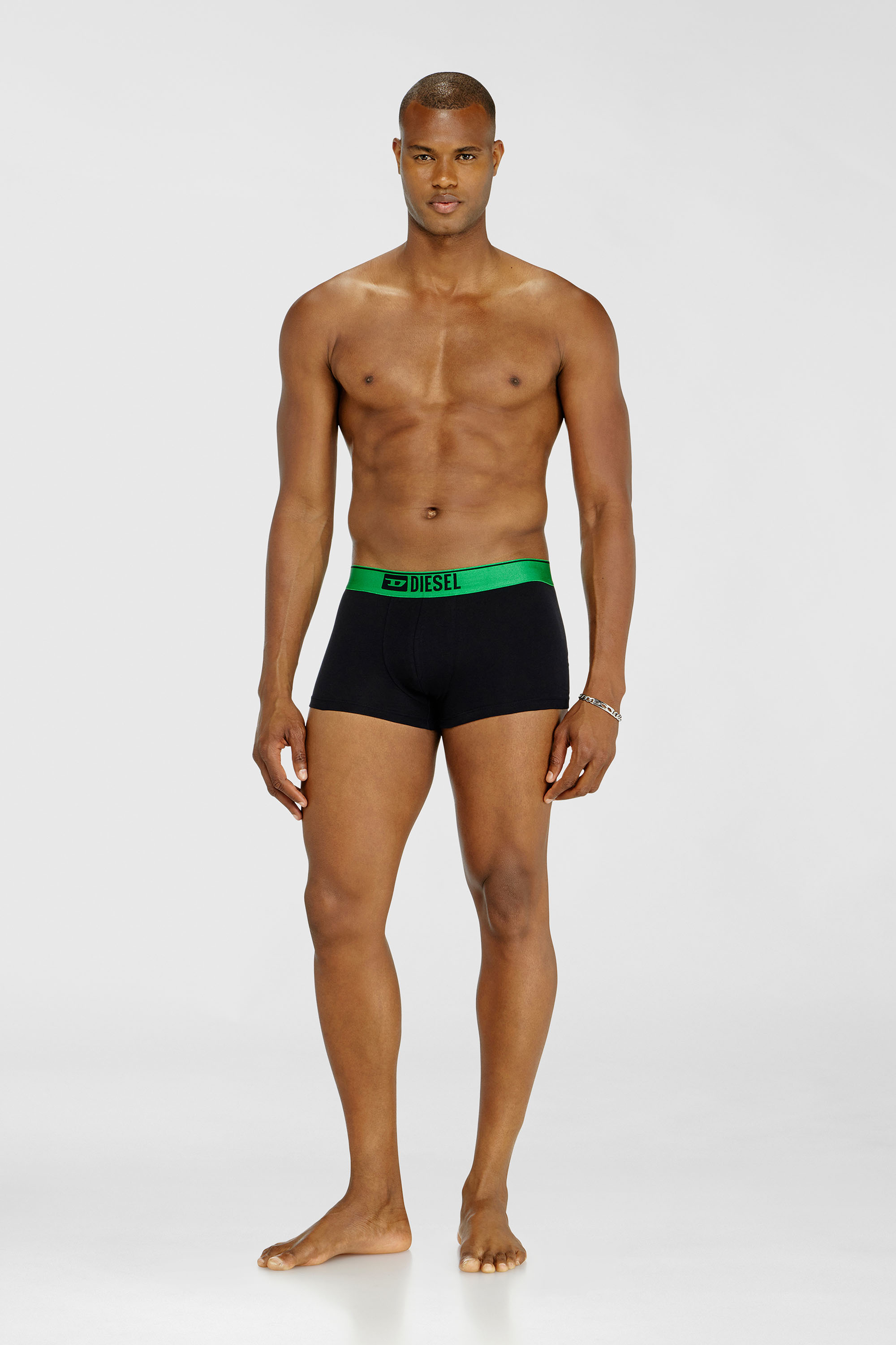 Three-pack boxer briefs with metallic waistband